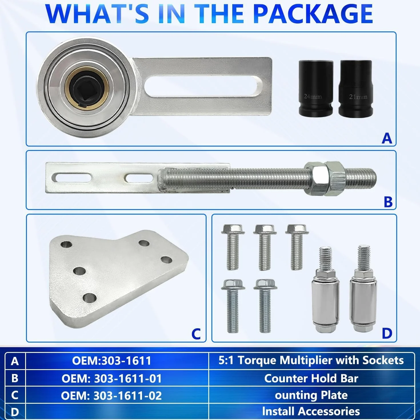 ZKTOOL Strumento di Rimozione della Puleggia dell'Albero Motore Compatibile con Ford 1.0T ECOBOOST Lo Strumento di Regolazione della Puleggia, 303-1611 303-1611-01 303-1611-02