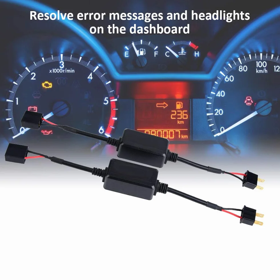 Resistenze Per H7 Canbus Moto Error 2Pcs Car LED Headlight Decoder Radio Replacement Anti-Interference Fault Canceler Filter Automotive