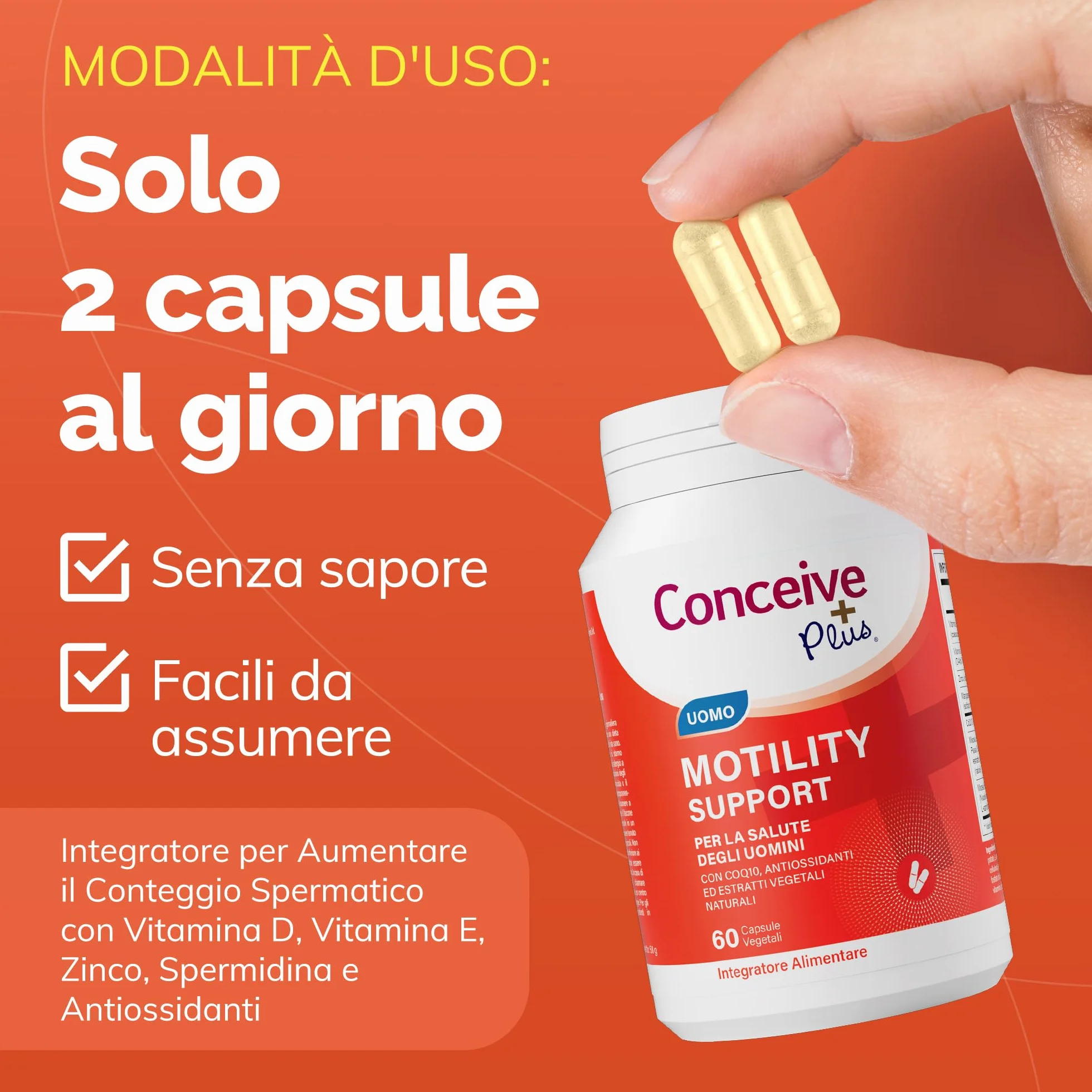 Conceive Plus Supporto per Motilità Maschile, integratore fertilità, 60 capsule
