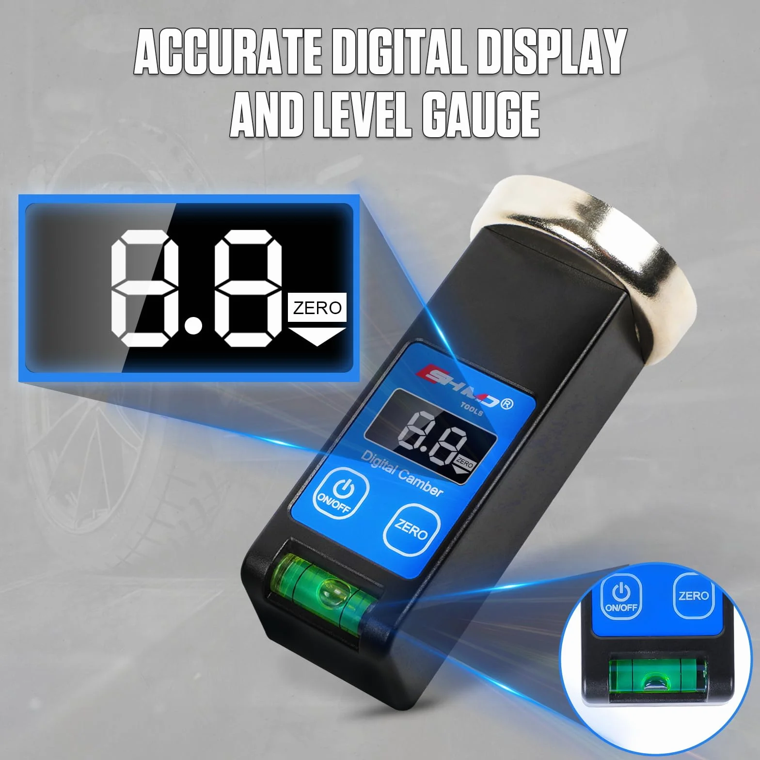 BELEY LCD Goniometro Inclinometro Impermeabile Digitale Camber Allineamento Ruote Misuratore
