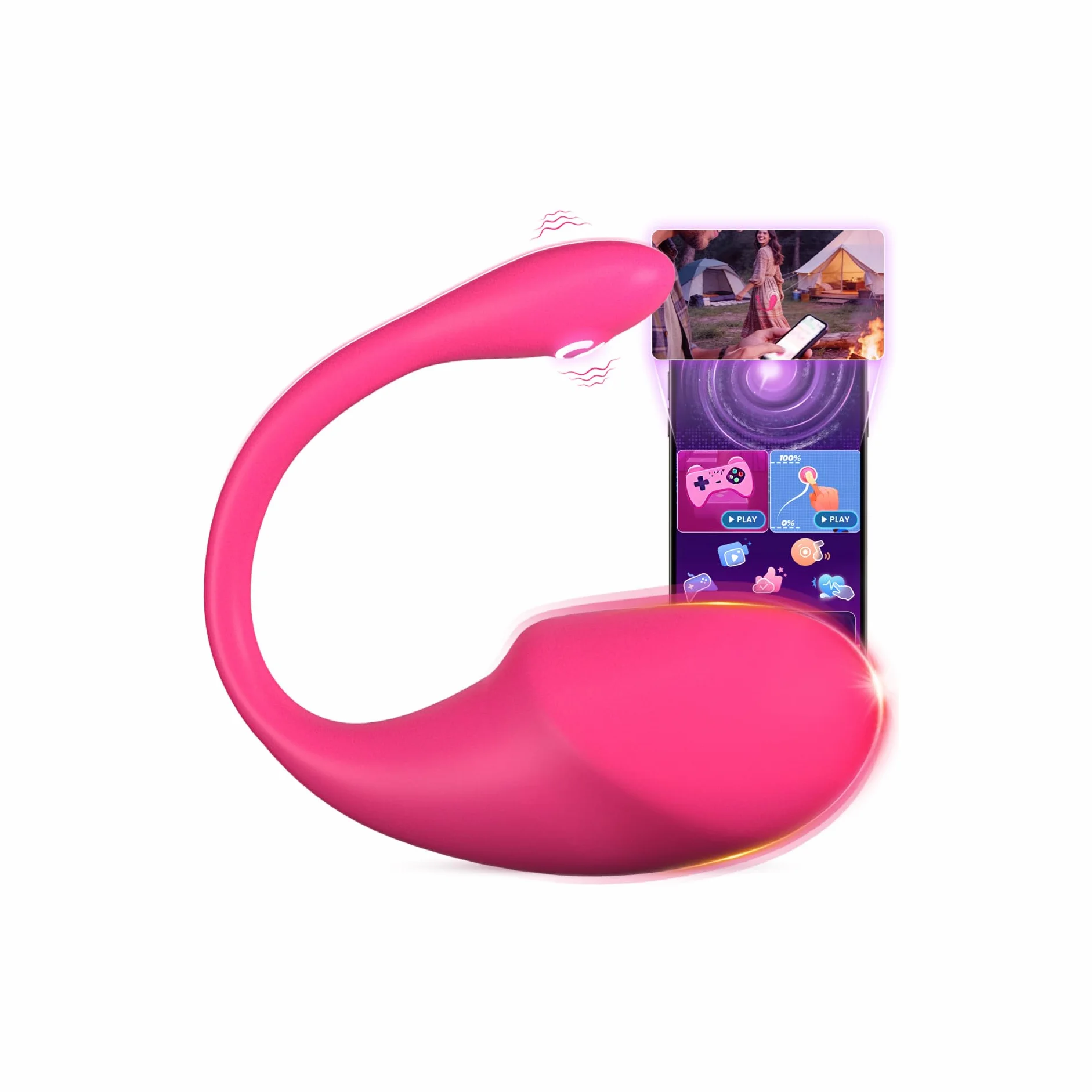 Ovetto Vibrante Donna Telecomando a Distanza APP Sex Toys, AI-Sync 10 Modalità Vibratore Silenzioso, Sexytoysys Coppia Vibratore Professionale Wireless Sex Toy, Giochi Erotiici per Coppie
