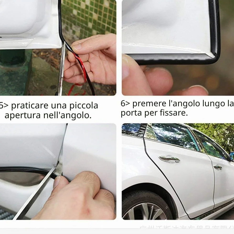 5M Car Edge Trim Rubber Seal Pad di protezione a forma di U, adatto per auto SUV MPV e la maggior parte dei modelli (nero)