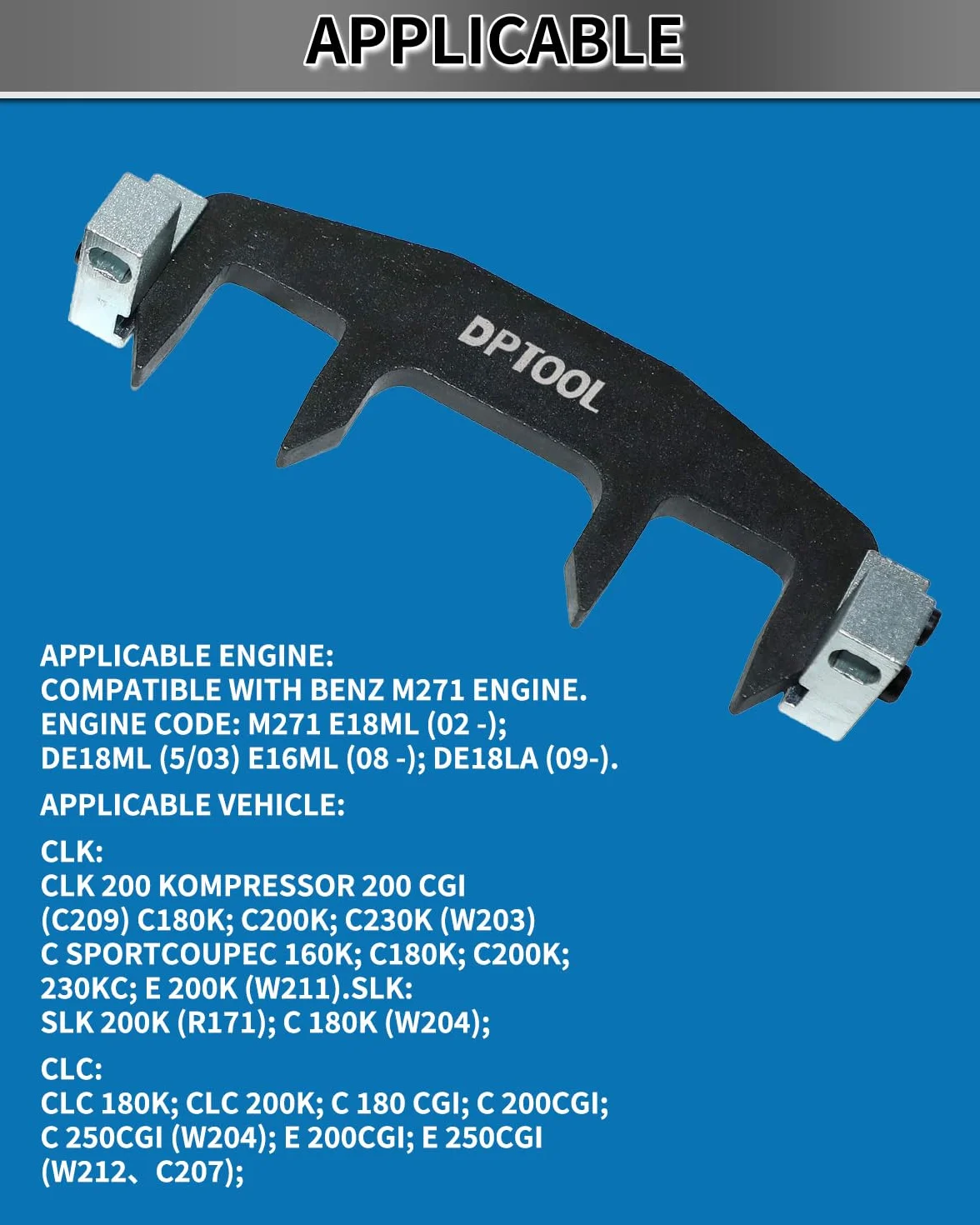 DPTOOL Strumenti per allineamento Albero a camme per Mercedes Benz M271 C230 Set