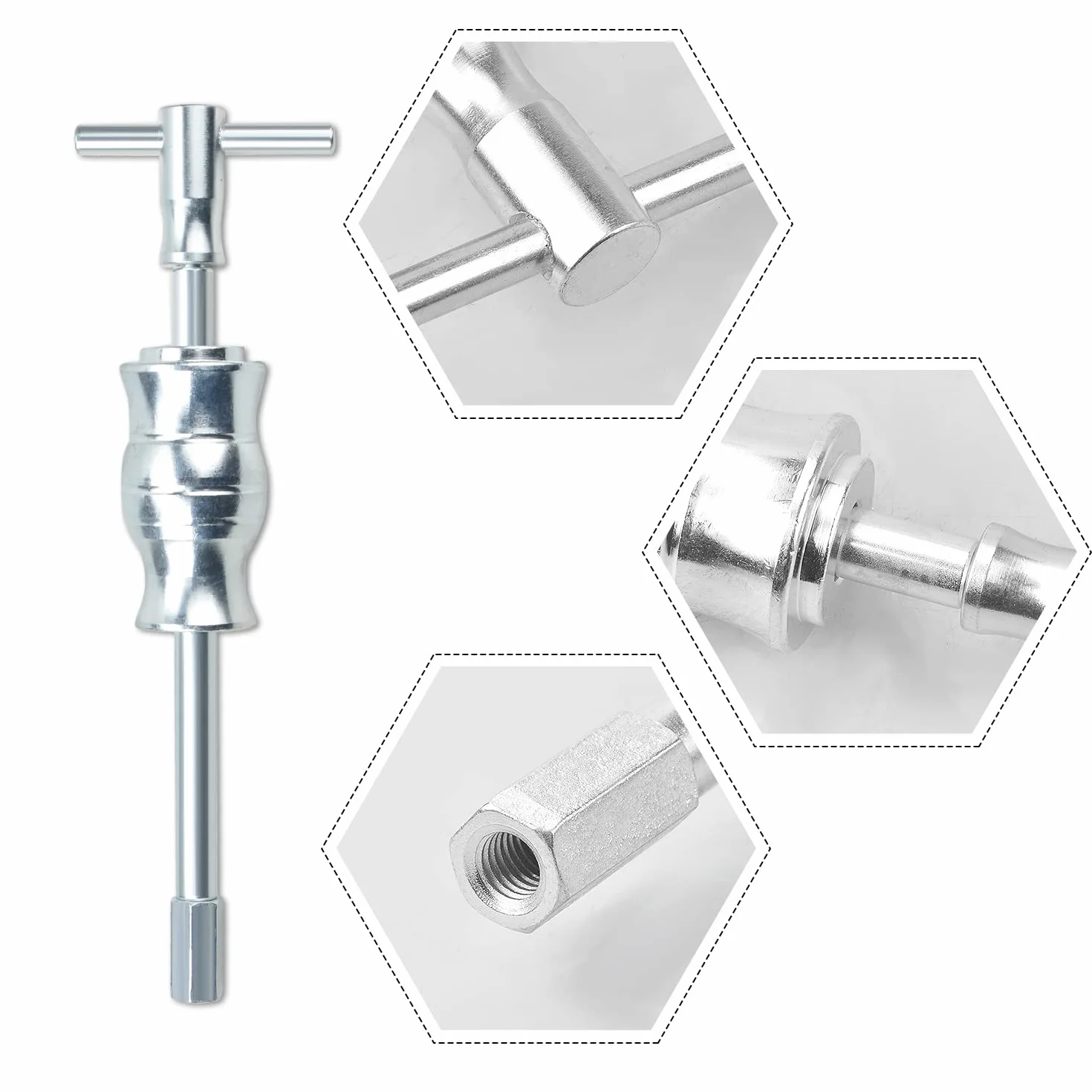Estrattore per Cuscinetti Interni 8-58 mm 16 Pezzi con Martello Scorrevole per Auto e Moto