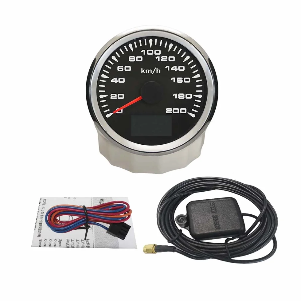 ELING Velometro per tachimetro GPS per auto 0-200KM/H Chilometraggio del contachilometri con retroilluminazione 85mm