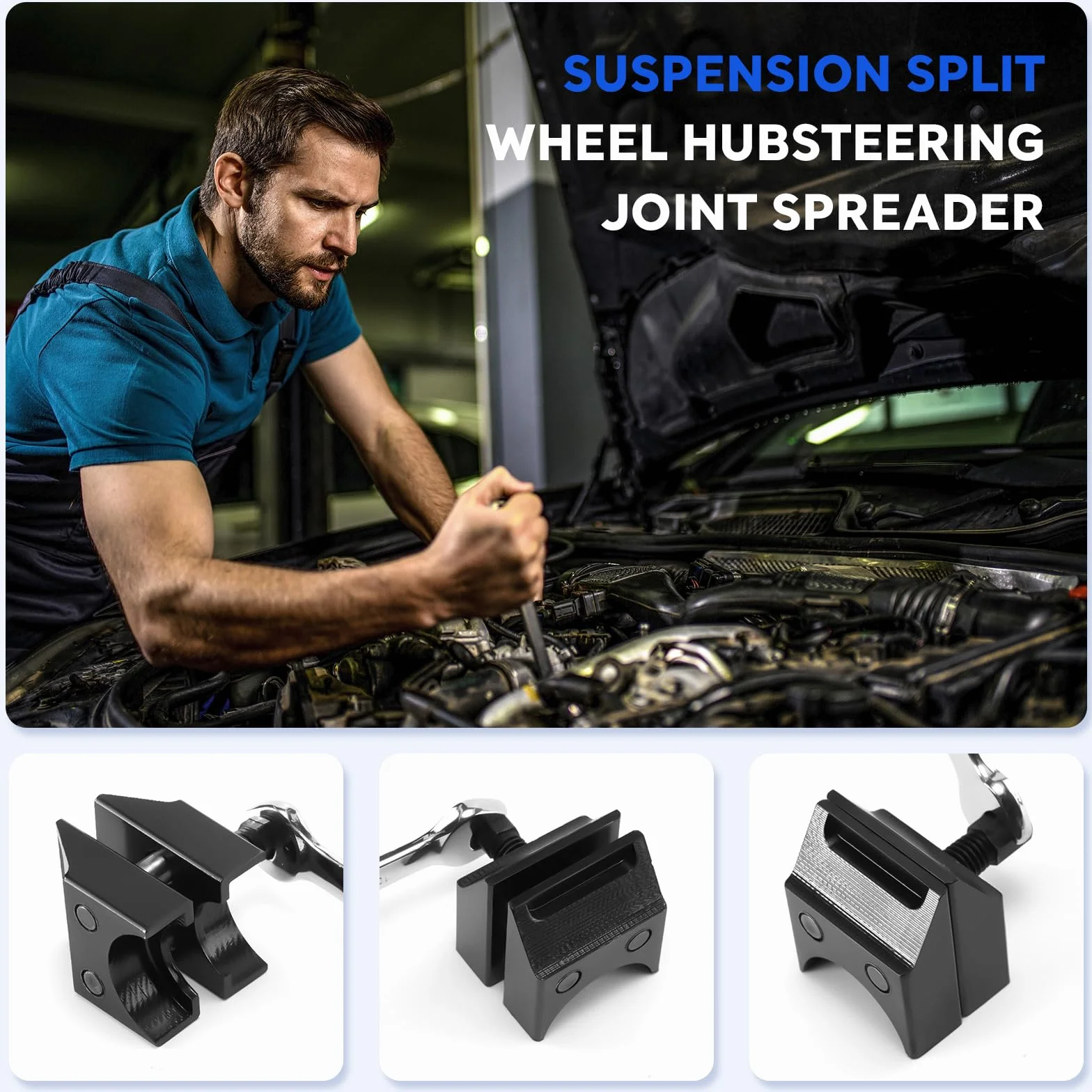 DarkWish Divaricatore per Ammortizzatori Auto Universale - Attrezzo Separatore a Doppia Testa per Sospensioni Macpherson - Max 13Nm, 5.0-10.5mm - Compatibile con VW, Audi, BMW, Ford