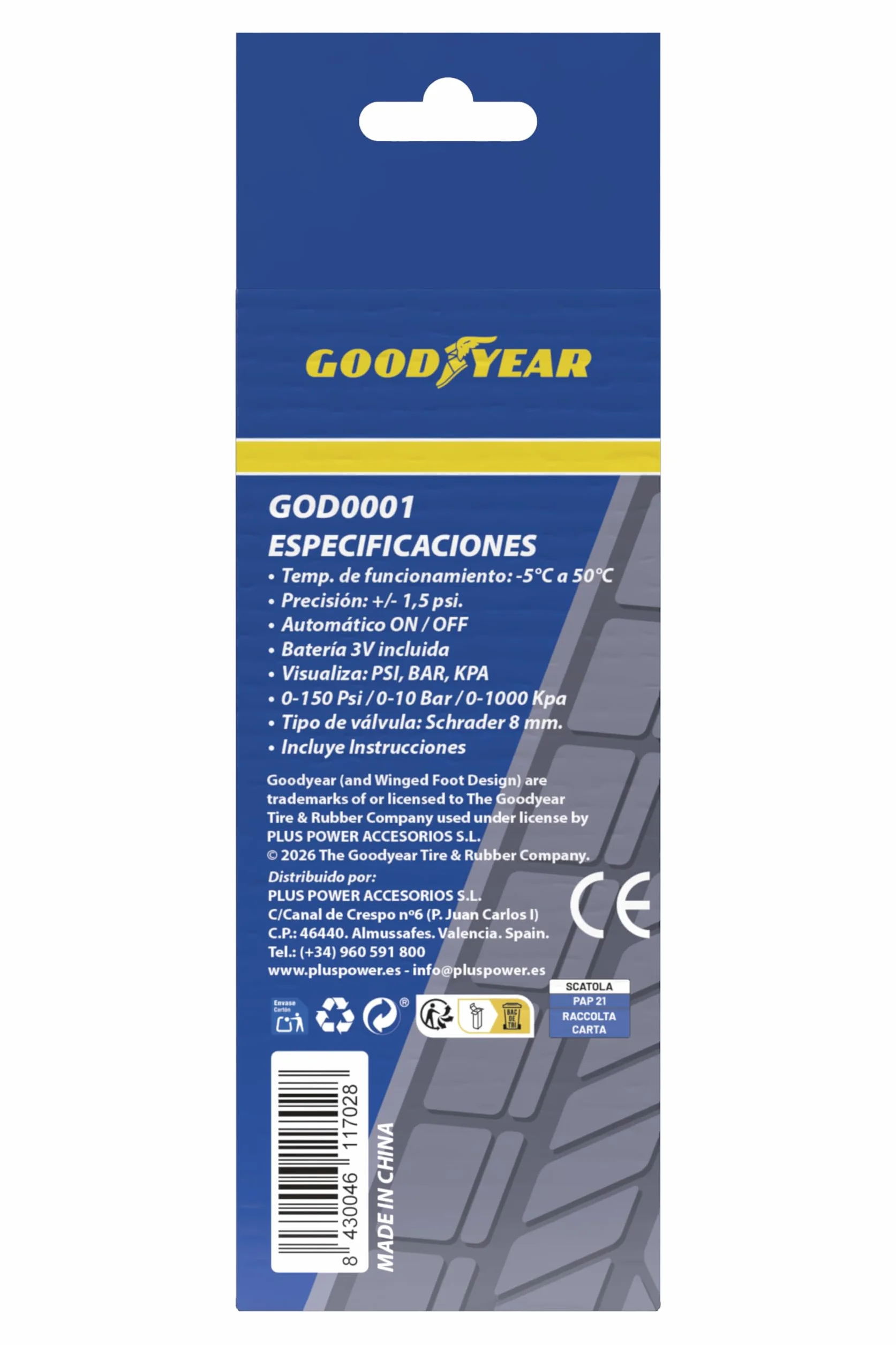 Goodyear Manometro Digitale per Pneumatici e Ruote