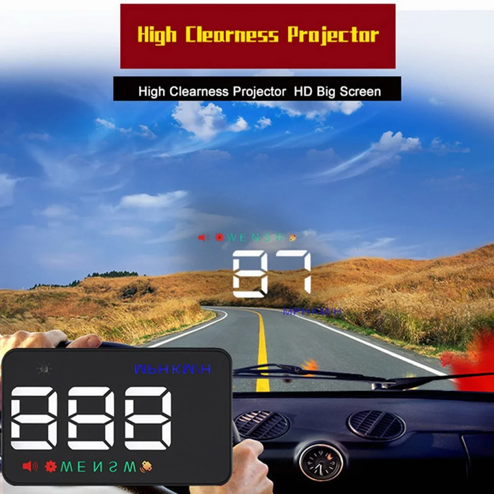PolarLander Head Up Display HUD Proiettore di velocità per Auto sul Parabrezza HUD Display Car-Styling Tachimetro Digitale Universale per Auto