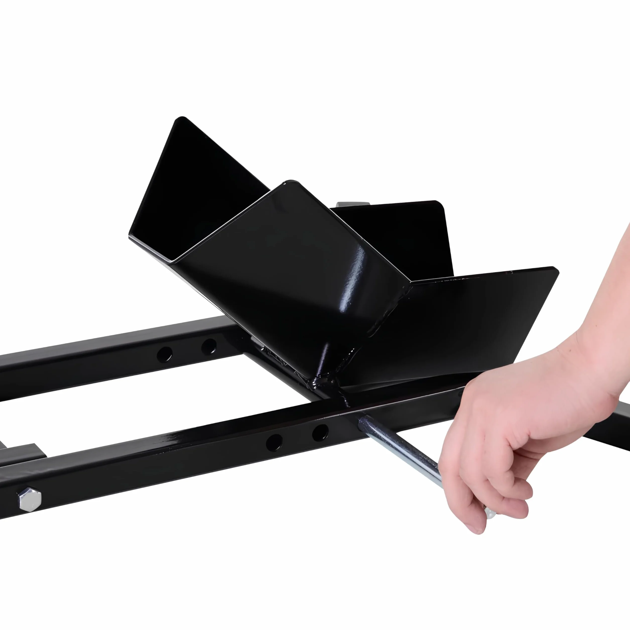 Blocca Ruota Moto Universale Regolabile 3 Livelli Anti-Caduta Peso Max 250 kg Metallo 60x55x43 cm Nero