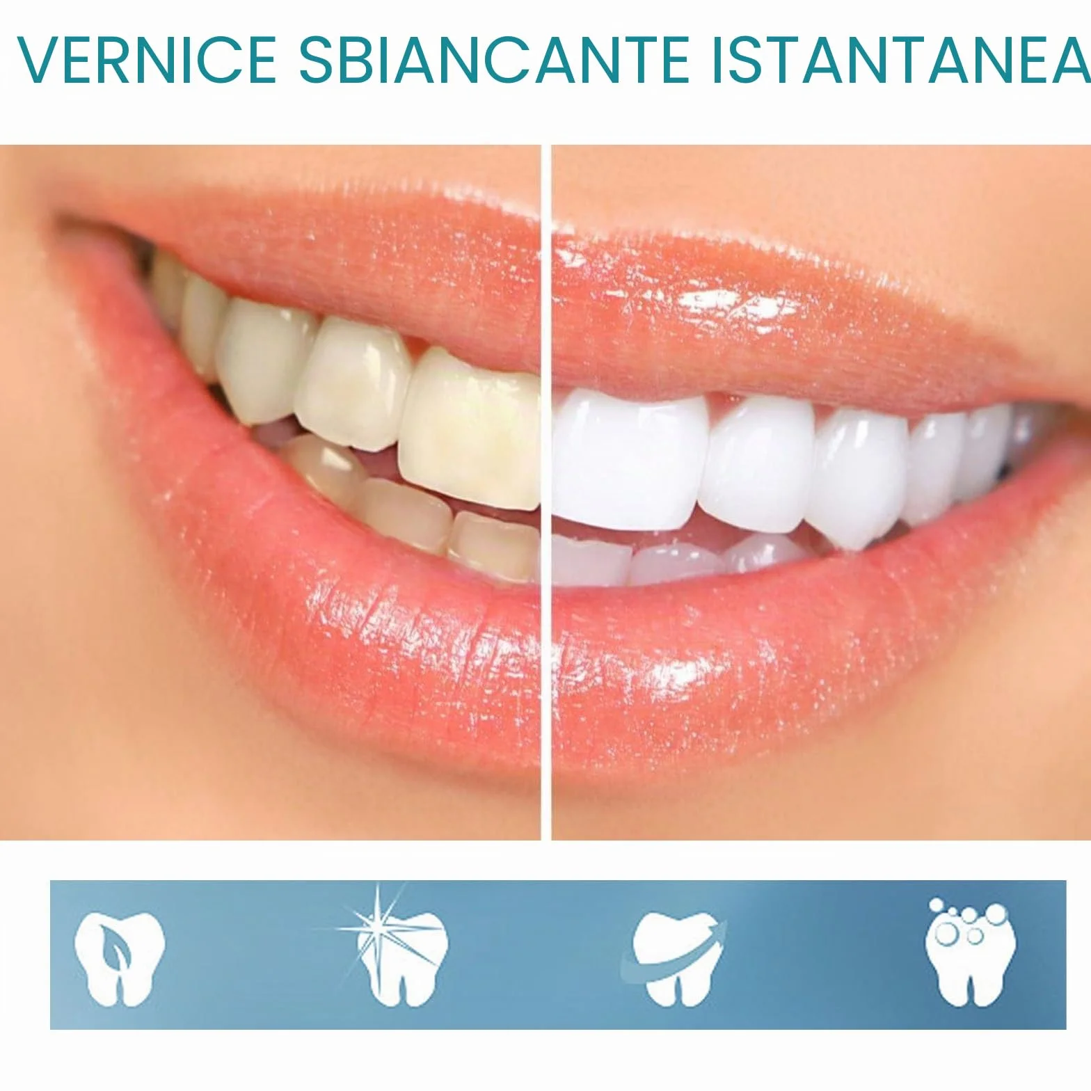 Vernice Dentale Bianca Sbiancante Per Denti Smacchiatore Sbiancamento Istantaneo Sensibilità Igiene Orale