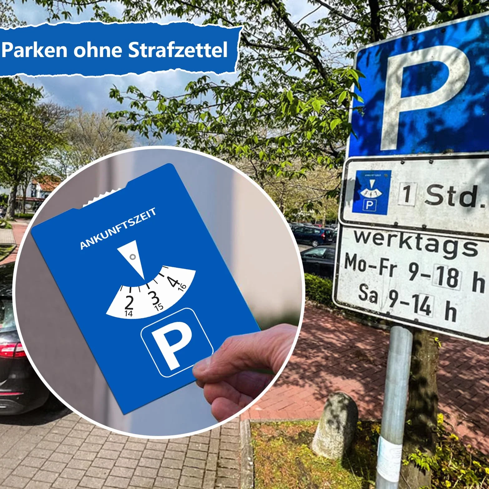 kinoco Parkscheibe aus Pappe StVO-konform 11x15 cm