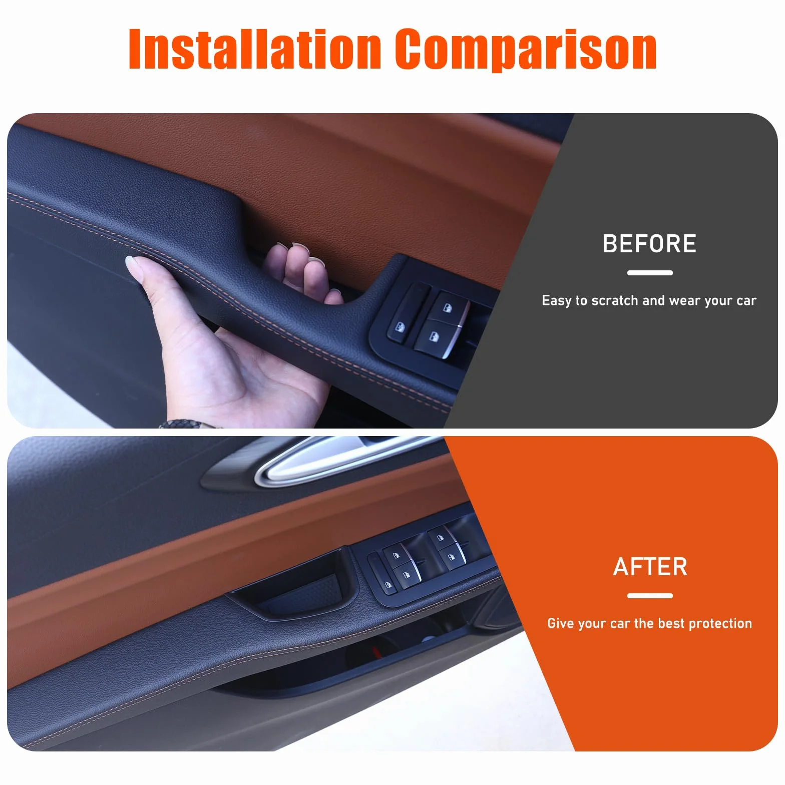PIUGILH Scatola portaoggetti per porta dell'auto, con cuscino, adatta per Alfa Romeo Giulia 2017 – 2020,2 pezzi, per porta dell'auto, per accessori interni Giulia