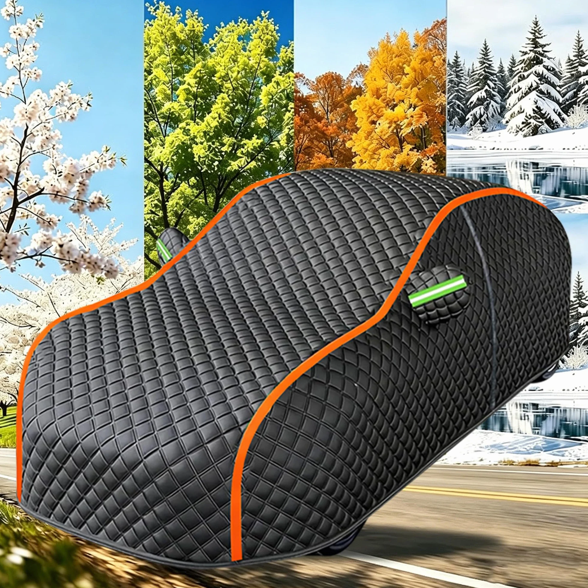 Telo Copriauto Antigrandine Imbottito per Mini Cooper Cabrio R57,Copertura Auto Antigrandine Impermeabile E Resistente Anti UV Antipolvere Vento,con Strisce Riflettenti