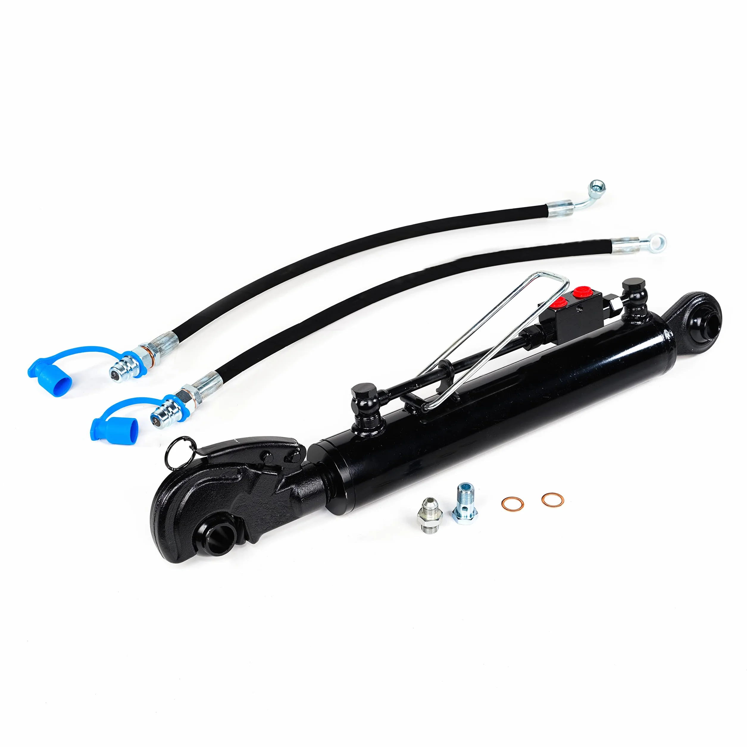 Terzo punto idraulico per trattore CAT2 300 mm Corsa blocco di bloccaggio con completo di tubi e nippli