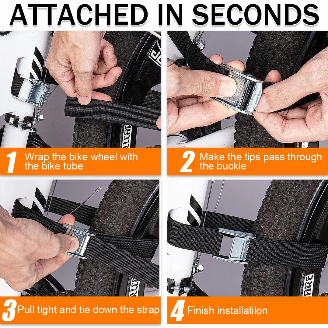 Cinghie di Tensione 2 M x 2 cm con Fibbia per Moto Bicicletta Camion 4 Pezzi
