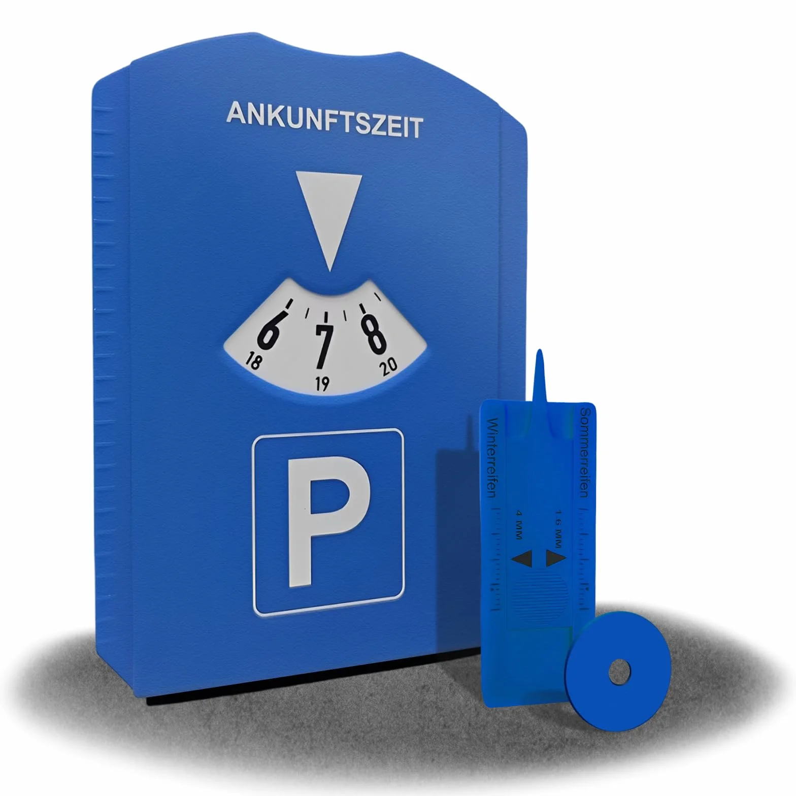 kinoco Parkscheibe mit Eiskratzer 2 in 1 Parkuhr Auto Motorrad Winter Eiskratzer Profiltiefenmesser