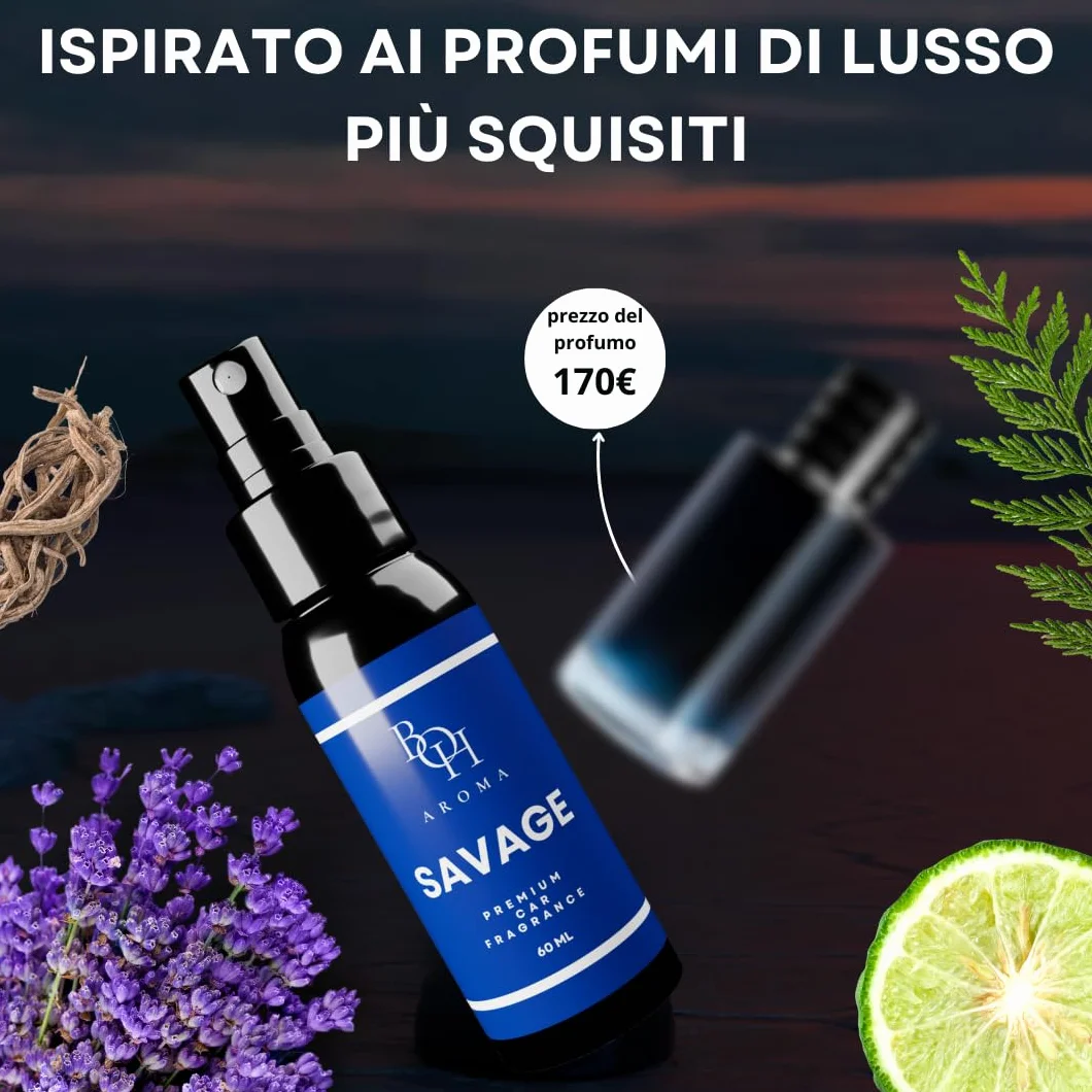 SAVAGE profumo per auto 60 ml neutralizza odori deodorante interni