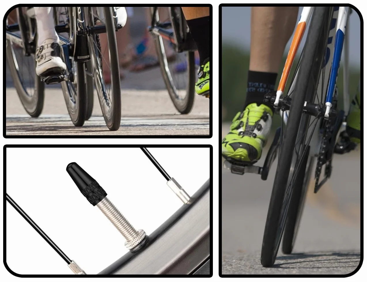 KAPSING 6 Pz Tappi Valvole Bicicletta Alluminio Antipolvere Compatibili Presta