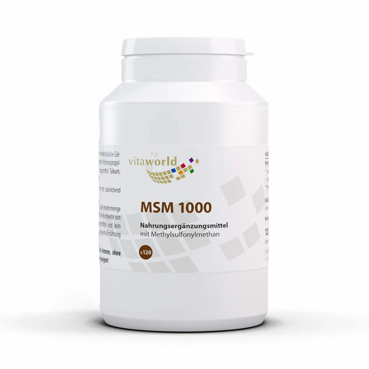 Vita World MSM 1000 mg Metilsulfonilmetano 120 Compresse Vegetariane