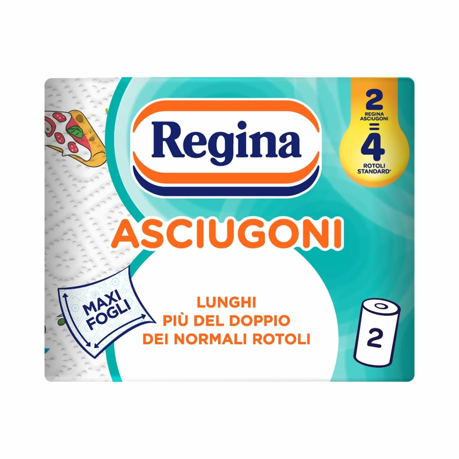 Regina Asciugoni Carta Cucina 2 Rotoli 2 Veli 100 Strappi Maxi Fogli FSC