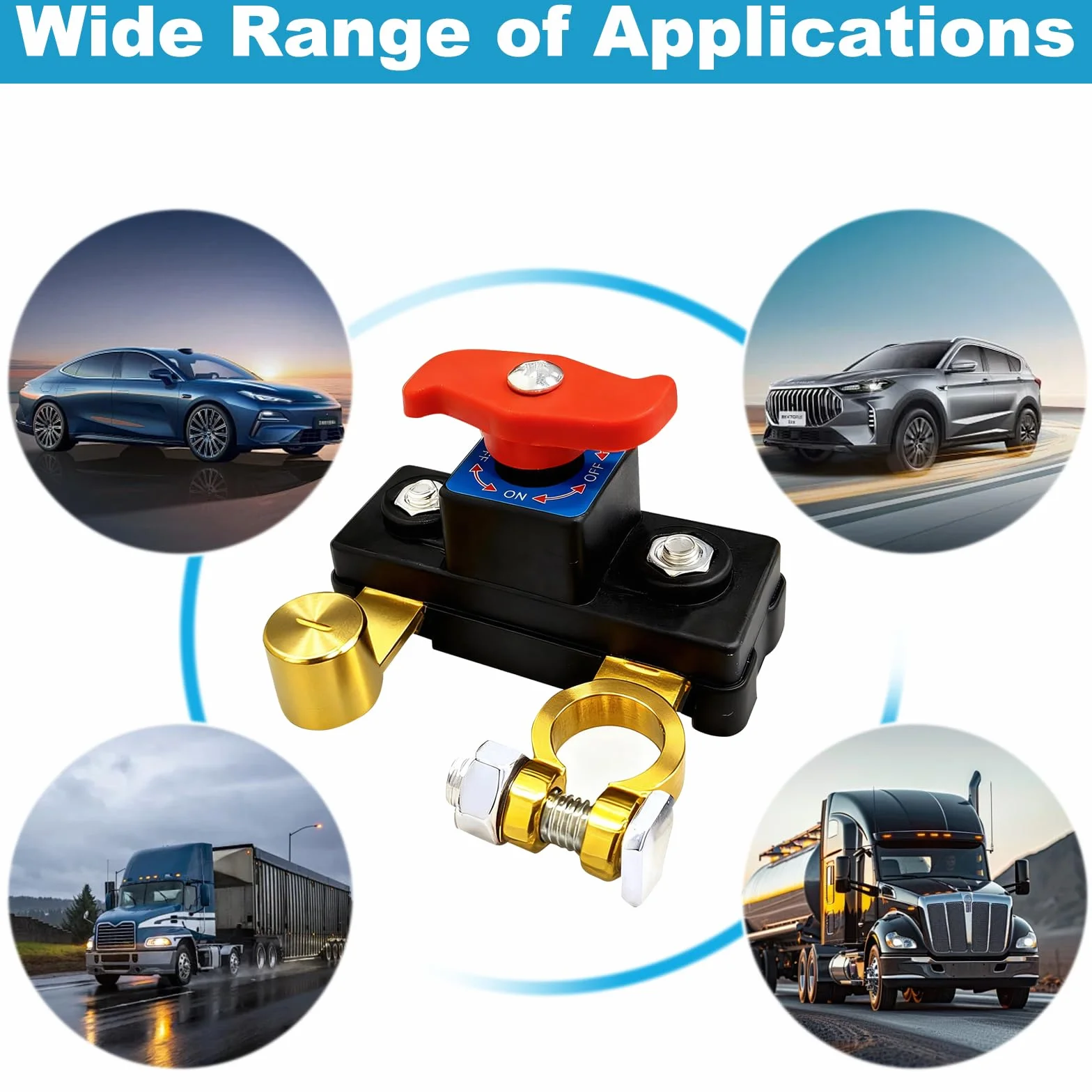 Interruttore di interruzione dell'alimentazione della batteria dell'auto 2 pezzi, interruttore di disconnessione in rame puro ad alta conduttività e trasmissione stabile, interruttore di disconnessio