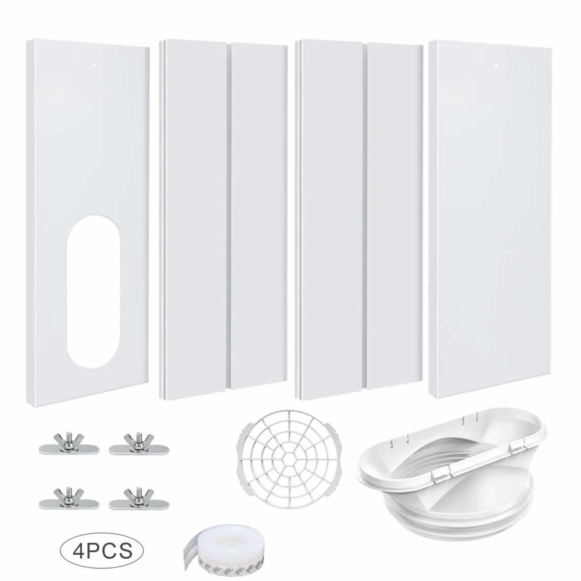 Condizionatore d'aria portatile Windows Vent Kit, Cainda Air Conditioner Window Seal per 13/15cm Diametro Condizionatore d'aria Tubo di scarico, Portatile AC Window Kit Lunghezza regolabile 43-144cm