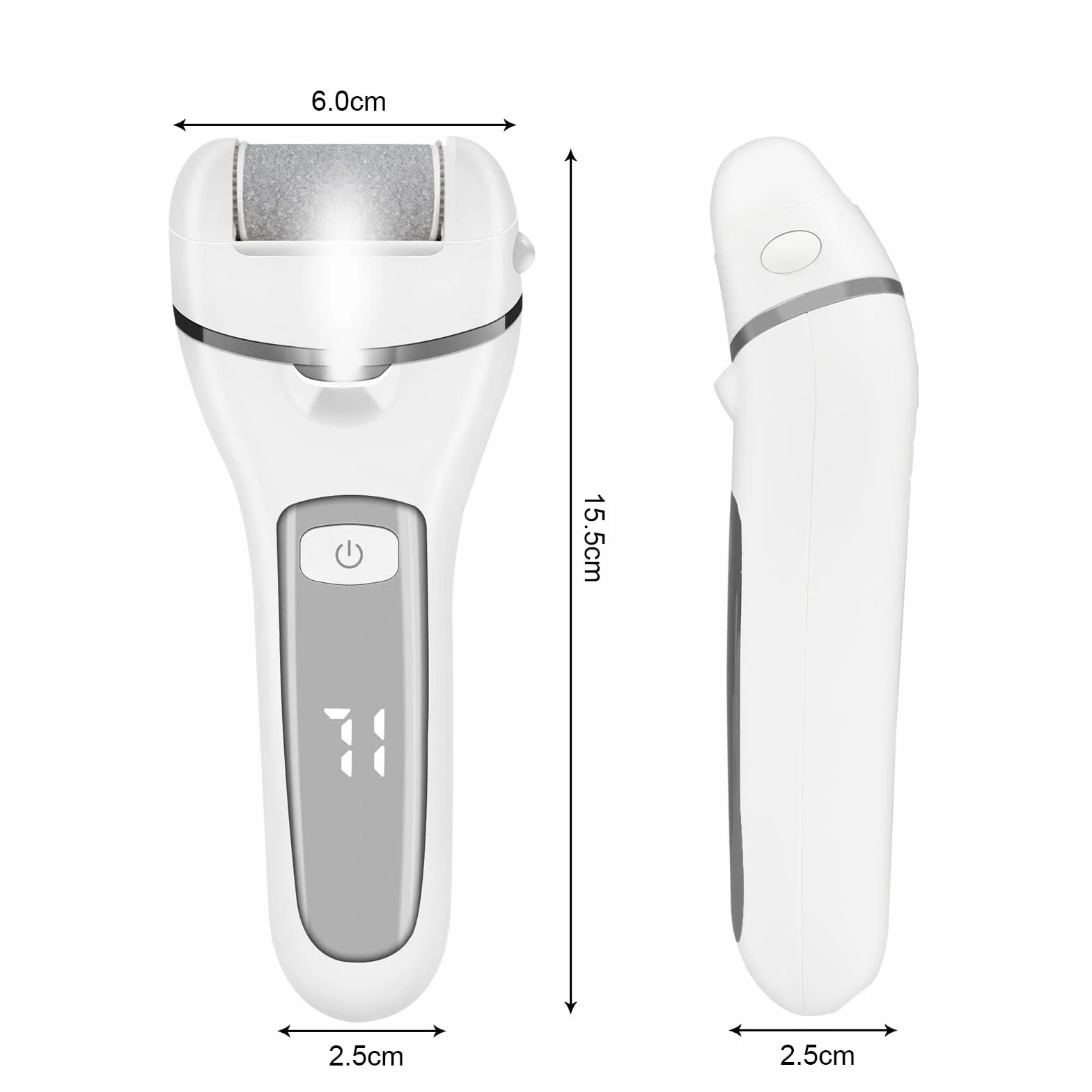 Czemo Lima per calli elettrico ricaricabile impermeabile acciaio inox 3 rulli