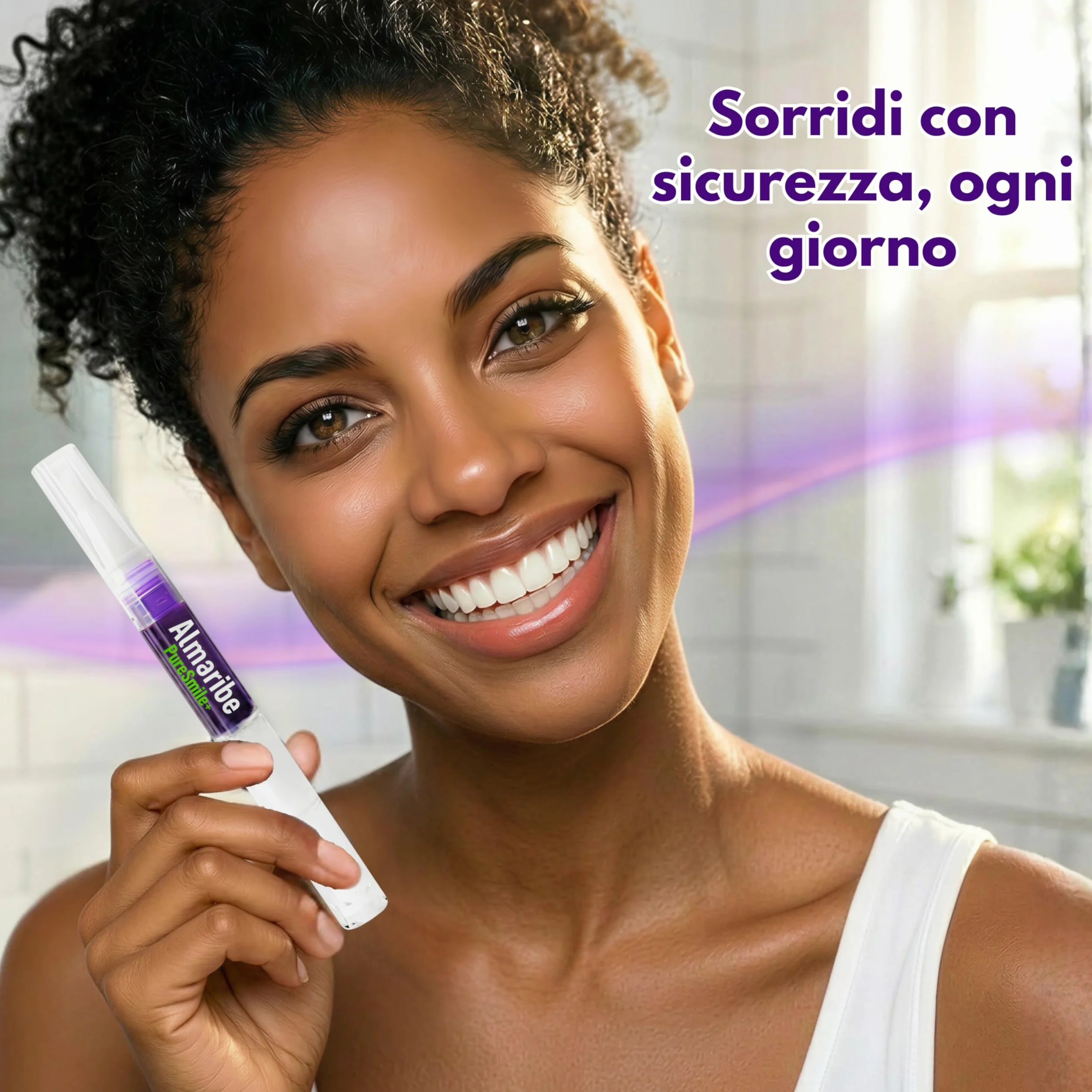 ALMARIBE PureSmile+ Sbiancante Denti Senza Perossido, Kit 3 Penne Gel 12 ml, Sbiancamento Denti professionale a Casa