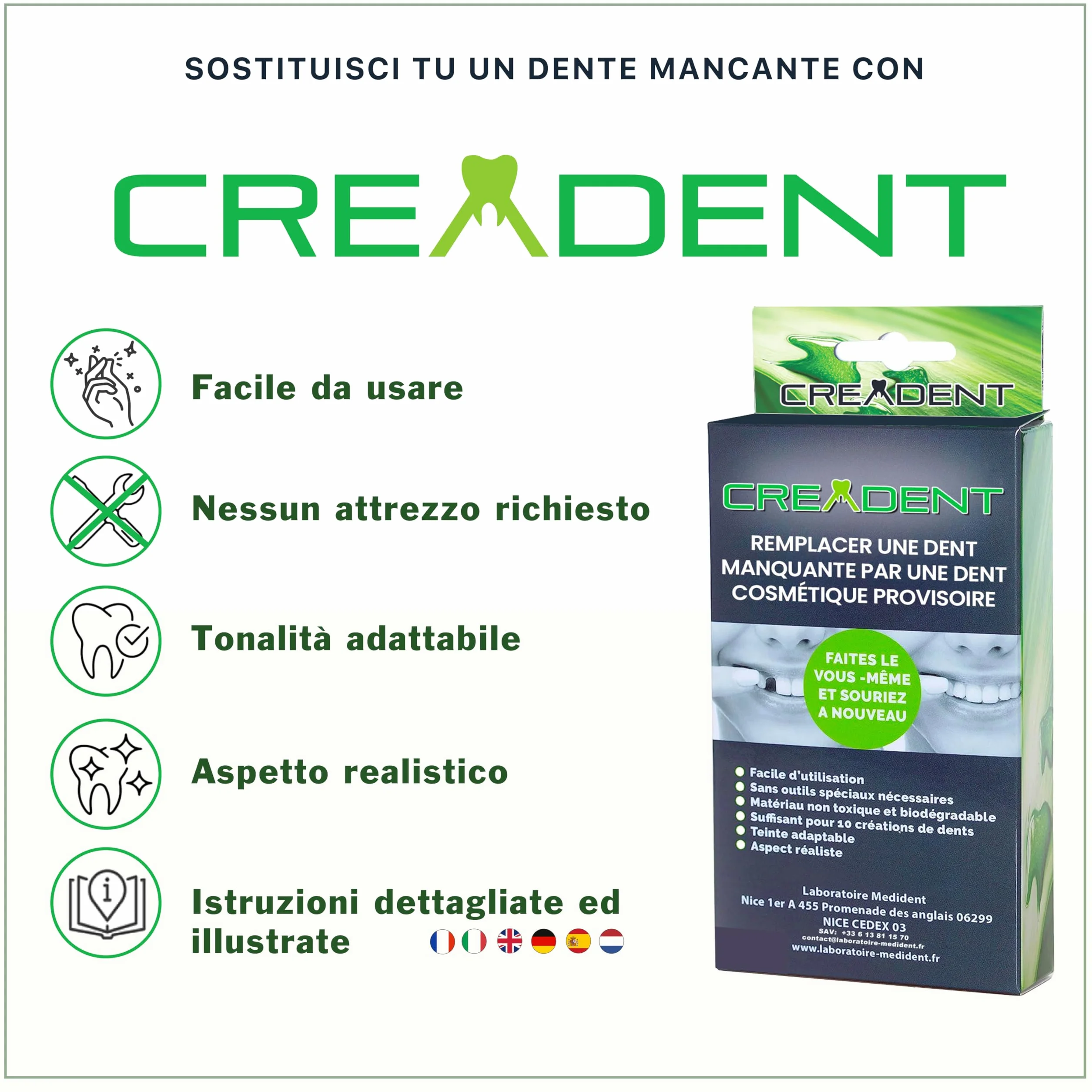 Creadent Kit per Sostituire un Dente Mancante