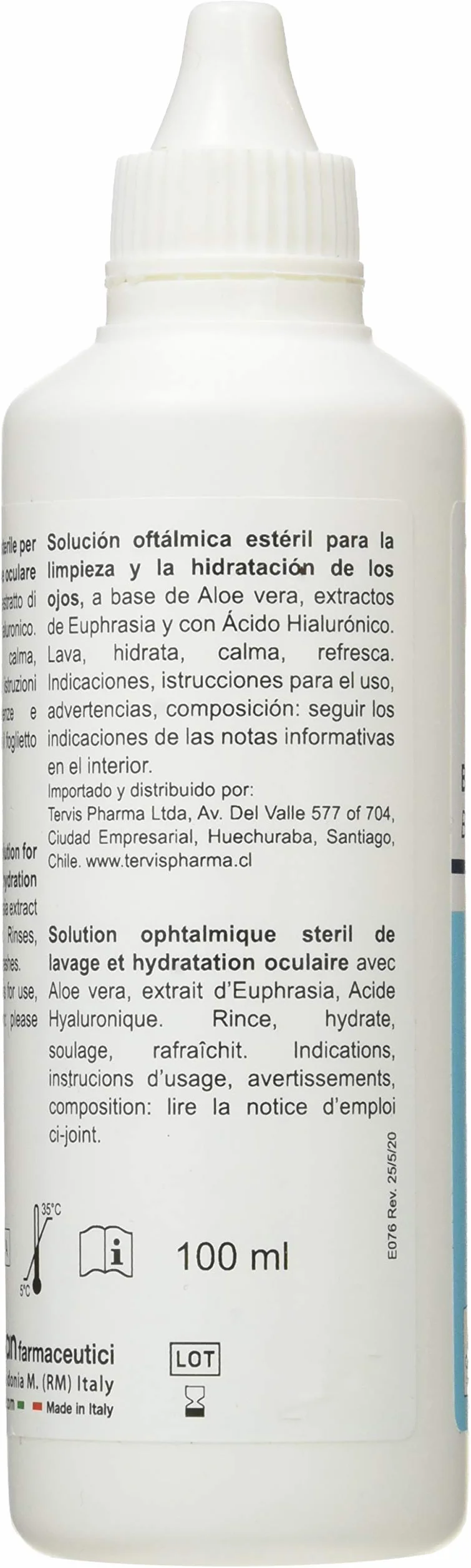 Omivis Bagno Oculare con Acido Ialuronico e Aloe Vera per Igiene e Idratazione, 100 ml
