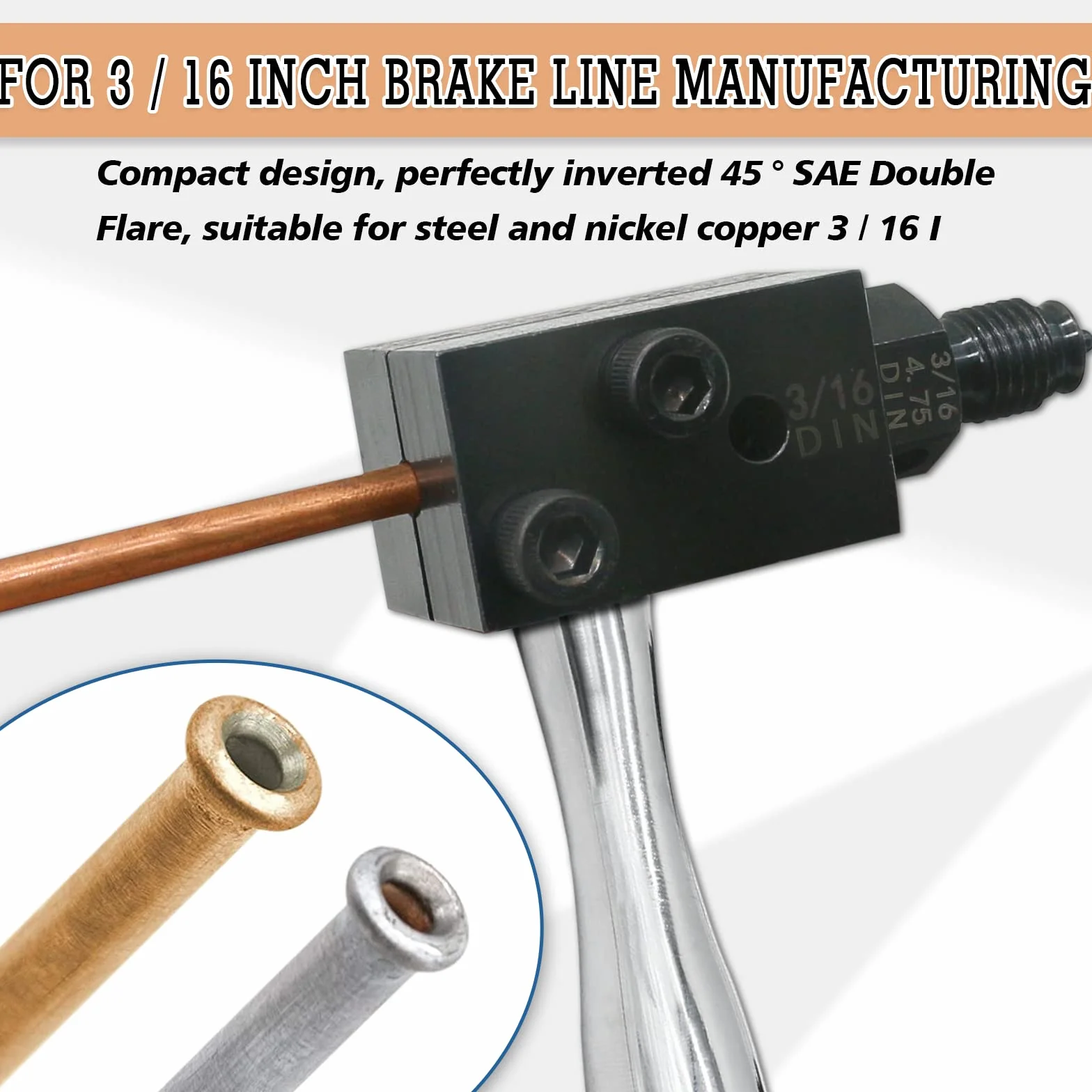 Strumento svasatura per tubi freno 3/16" (4,75 mm) DIN