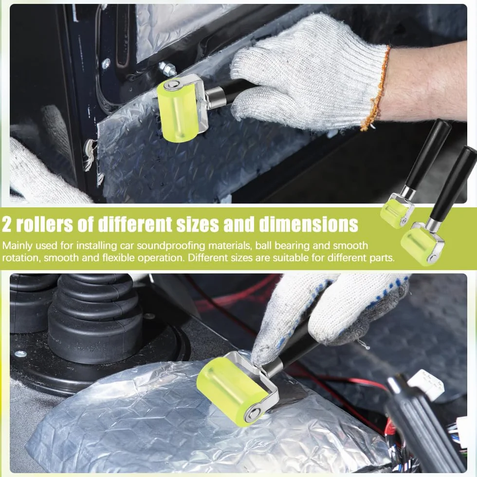 2Pz Rullo Insonorizzato Auto Suono Deadening in Gomma Veicolo Auto Sound Deadener Applicazione Rolling Wheel Roller Professionale Auto Suono Deadener Gomma Silicone Auto Ruota Insonorizzata