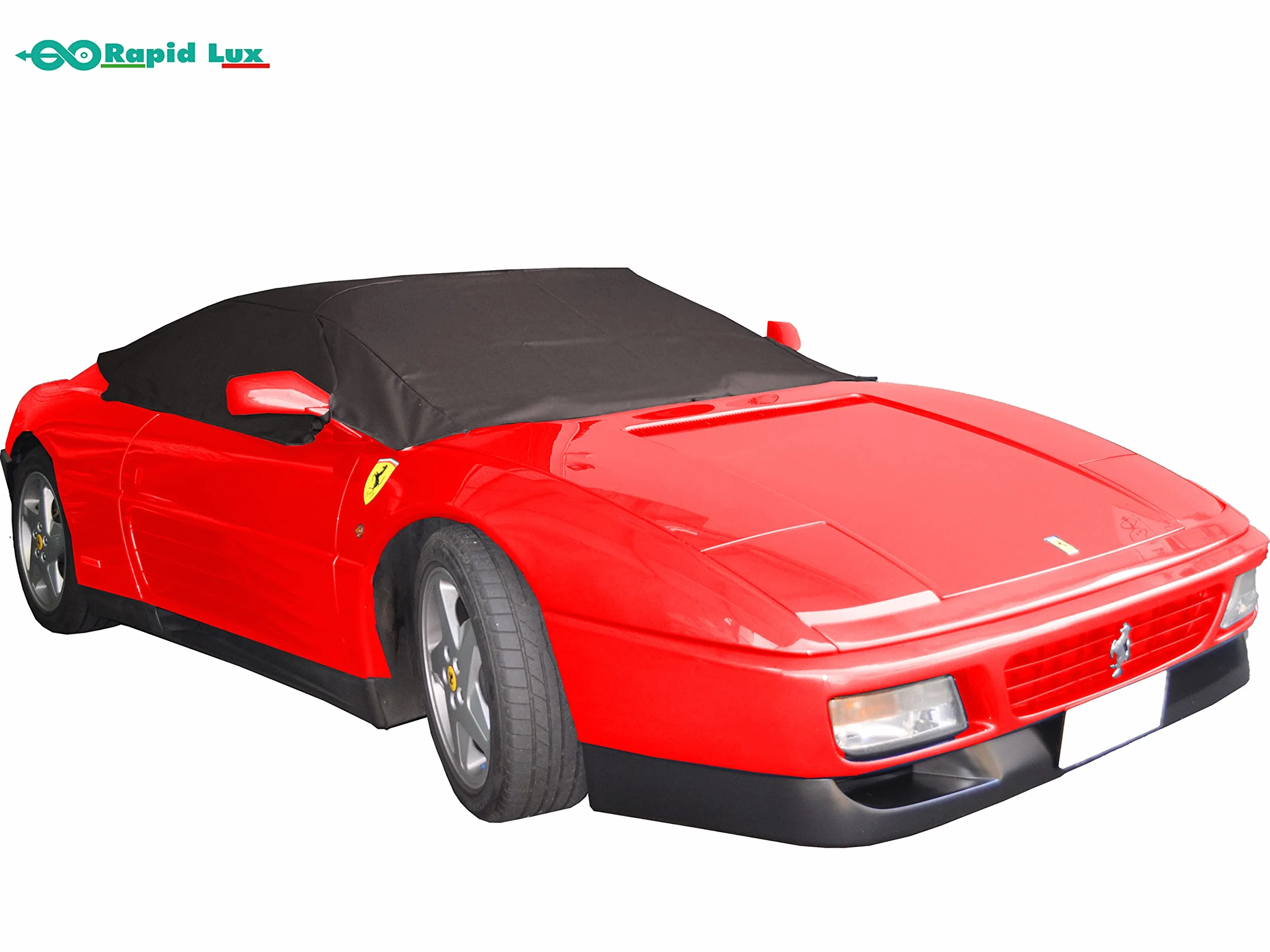 Copri Capote Impermeabile per Ferrari Mondial Cabrio, Protezione Pioggia Sporco UV, Antifurto Personalizzato, Nero