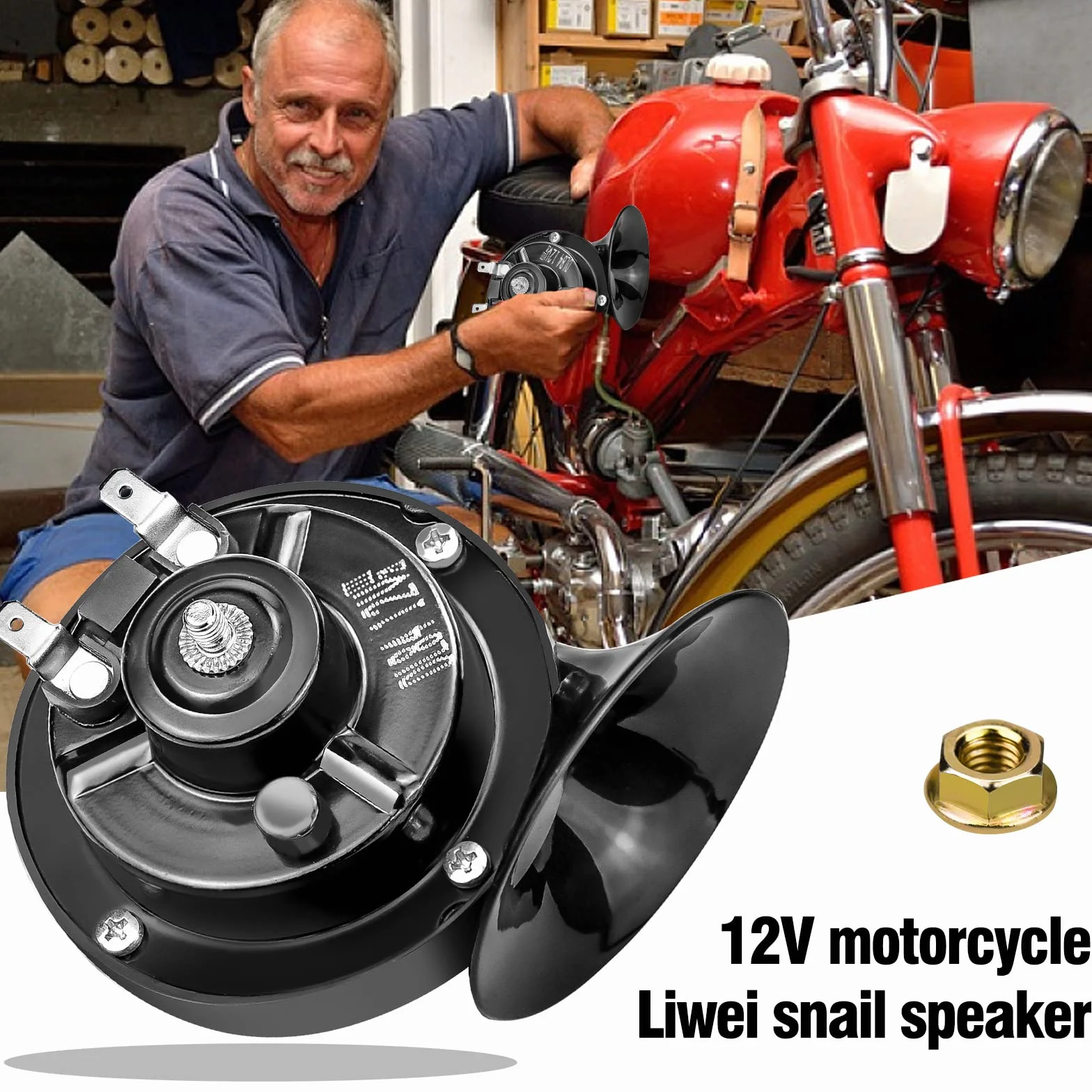 Clacson Corno di Segnalazione Universale 118db ad alta voce Impermeabile Tromba per Auto Camion e Motocicli - 12V