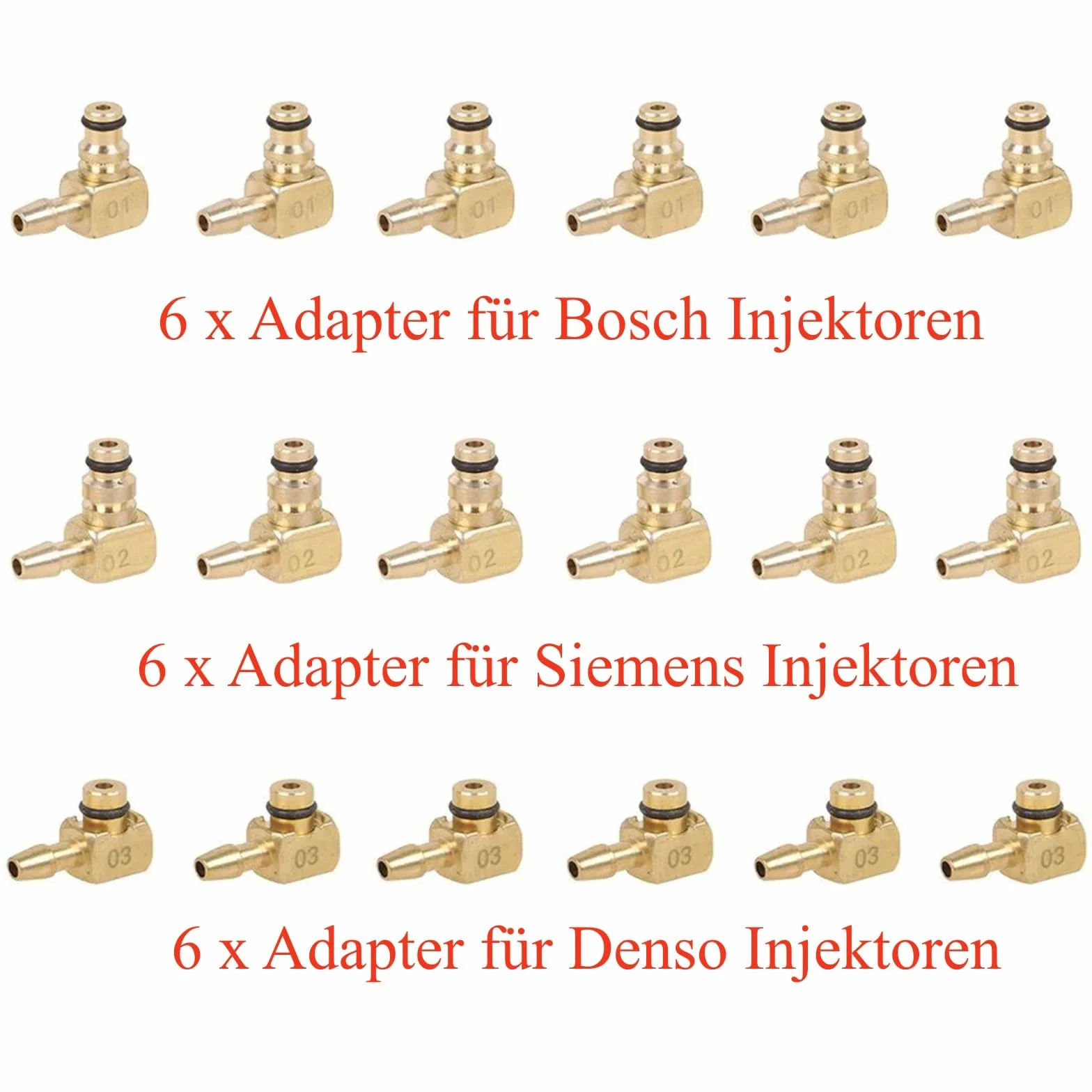 Common Rail Tester 6 cilindri Kit di strumenti di prova per iniettori con 24 adattatori