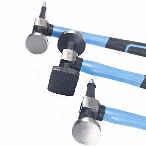 TOPWAY 7 Pezzi kit attrezzi da officina riparazione carrozzeria auto con manici in fibra di vetro, Professionale kit di martelli e tassi per carrozziere 454230