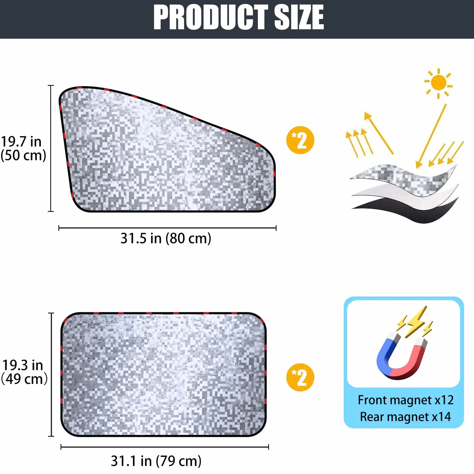 ZATOOTO Parasole Auto Magnetiche 4 Pezzi Blocca Raggi UV Calore