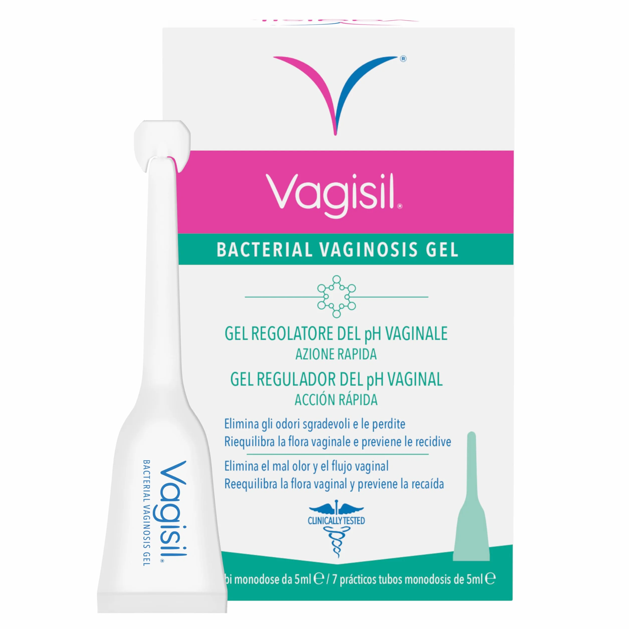 Vagisil Vaginosi Batterica Gel 7 tubi monodose trattamento odori perdite prurito