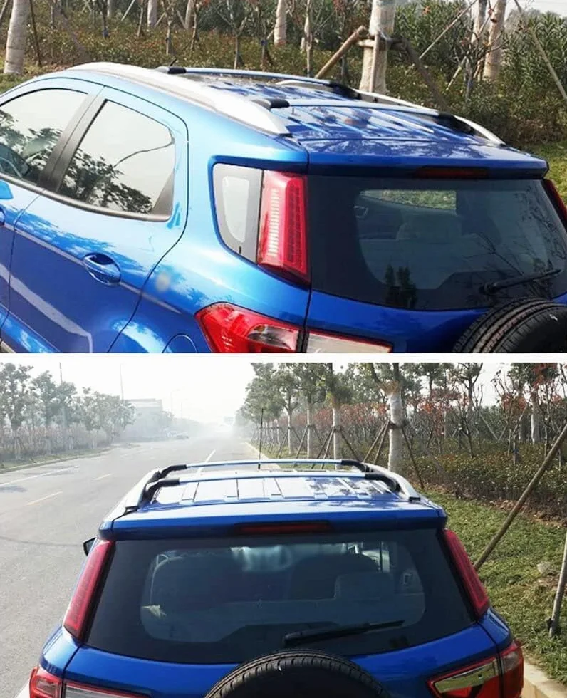 Alluminio, 2 Pezzi Portapacchi per Auto, Barre Trasversali Ringhiera, Portapacchi, Portapacchi Bici con Serratura, Binari Supporto Accessori da Viaggio, Per Fo-rd Ecosport 2013-2020,Bla-ck