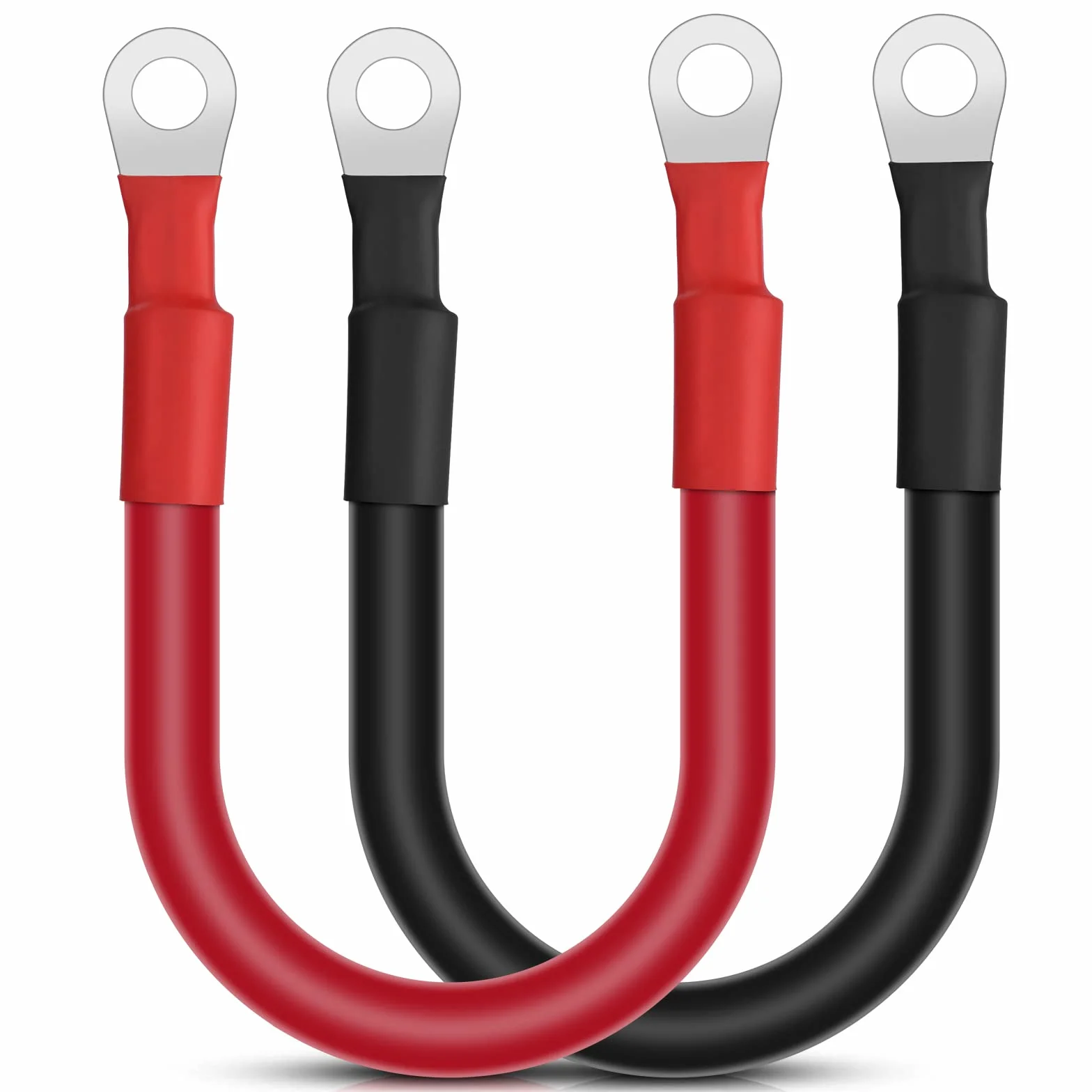 Cavo Batteria Auto 35mm² 30cm 2AWG, 2 Pezzi con Occhielli per Auto RV Marine Solare