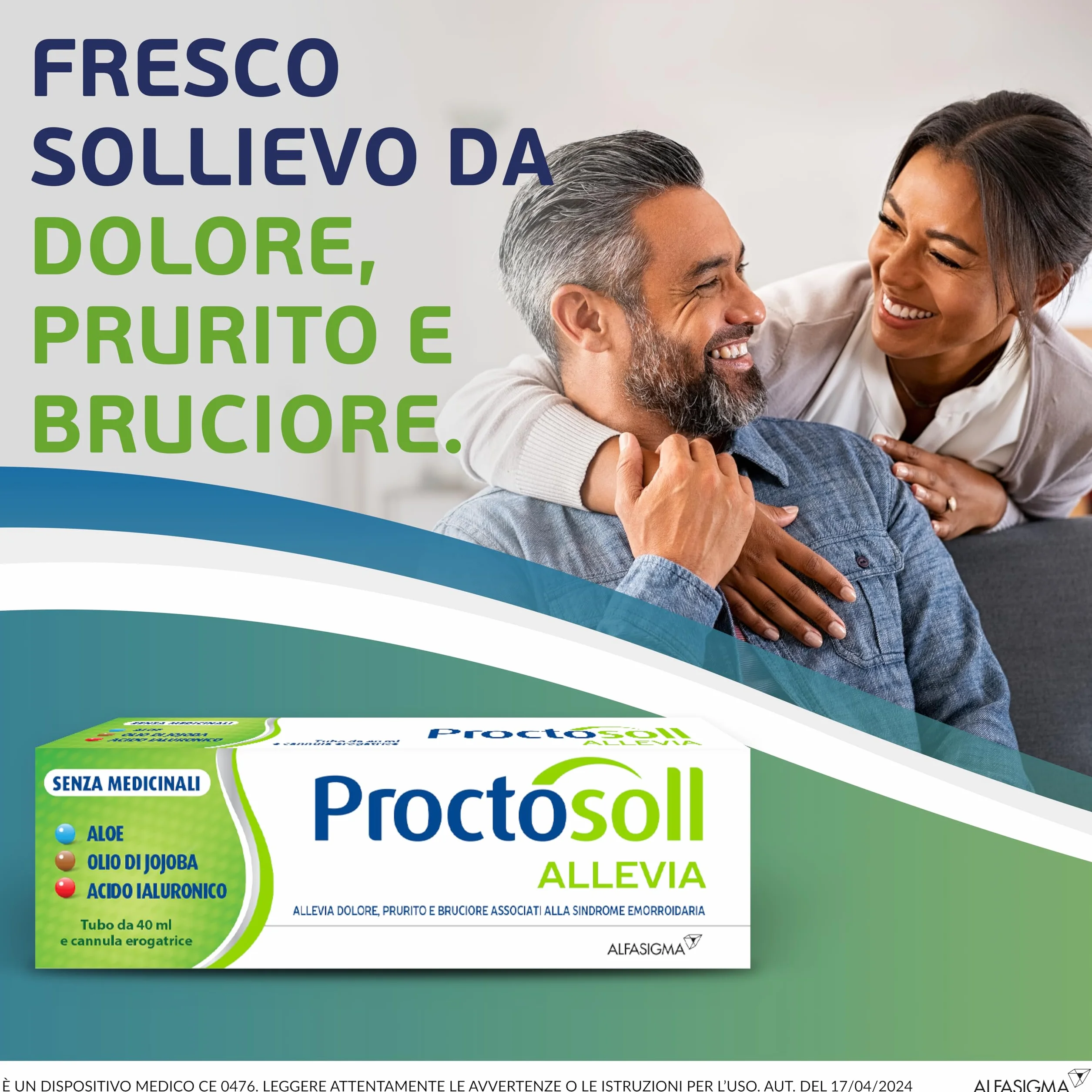 Proctosoll Allevia Dispositivo Medico Gel Trattamento Prevenzione Sindrome Emorroidaria 40ml