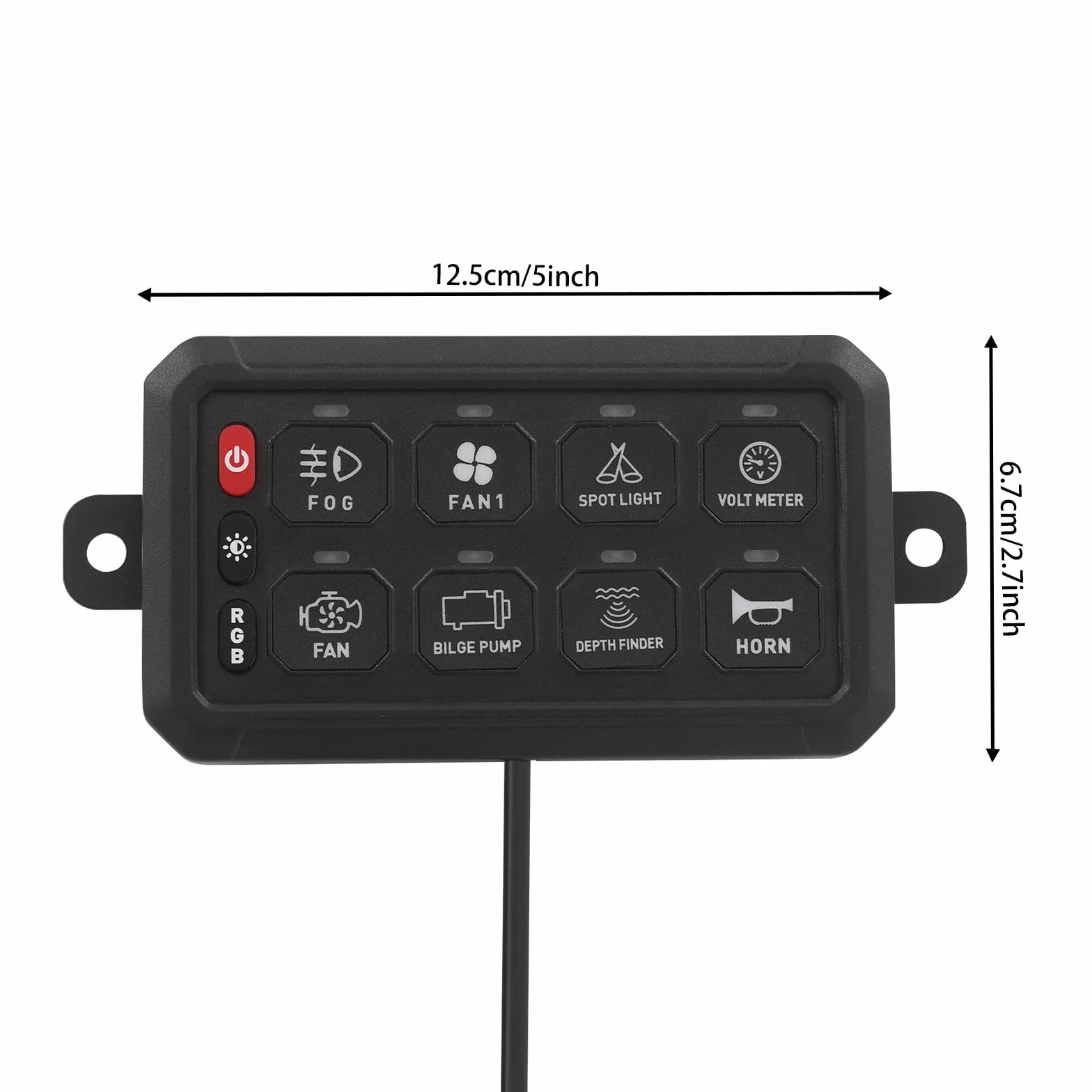 Pannello di controllo 12V-24V 8 vie per yacht camion barche