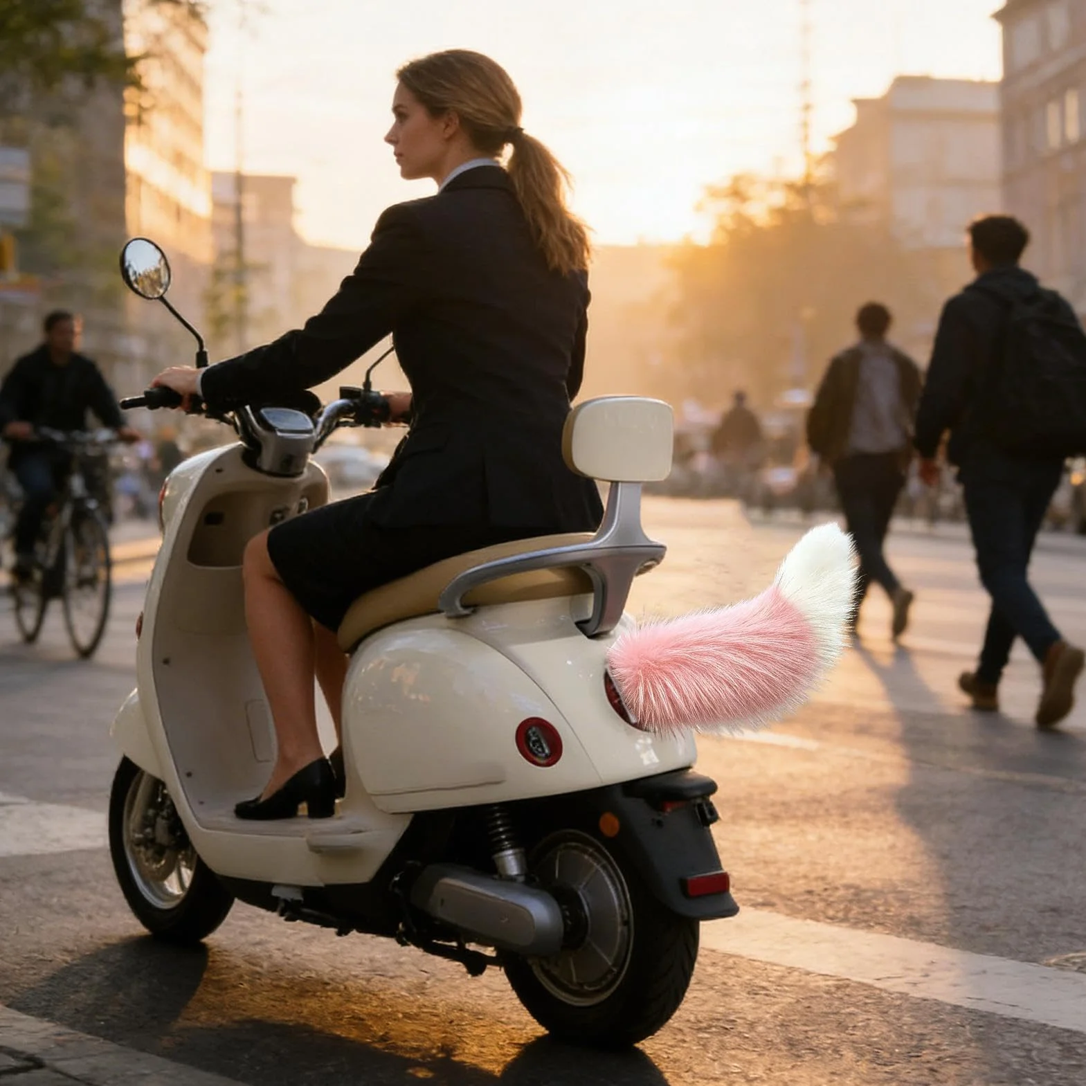 Coda Elettrica per Auto - Coda da Attaccare alla Macchina - Codas Pelosa per La Macchina, Controllo Vocale E Telecomando, Autoadesivo, Ricaricabile, Adatto per Auto E Veicoli Elettrici