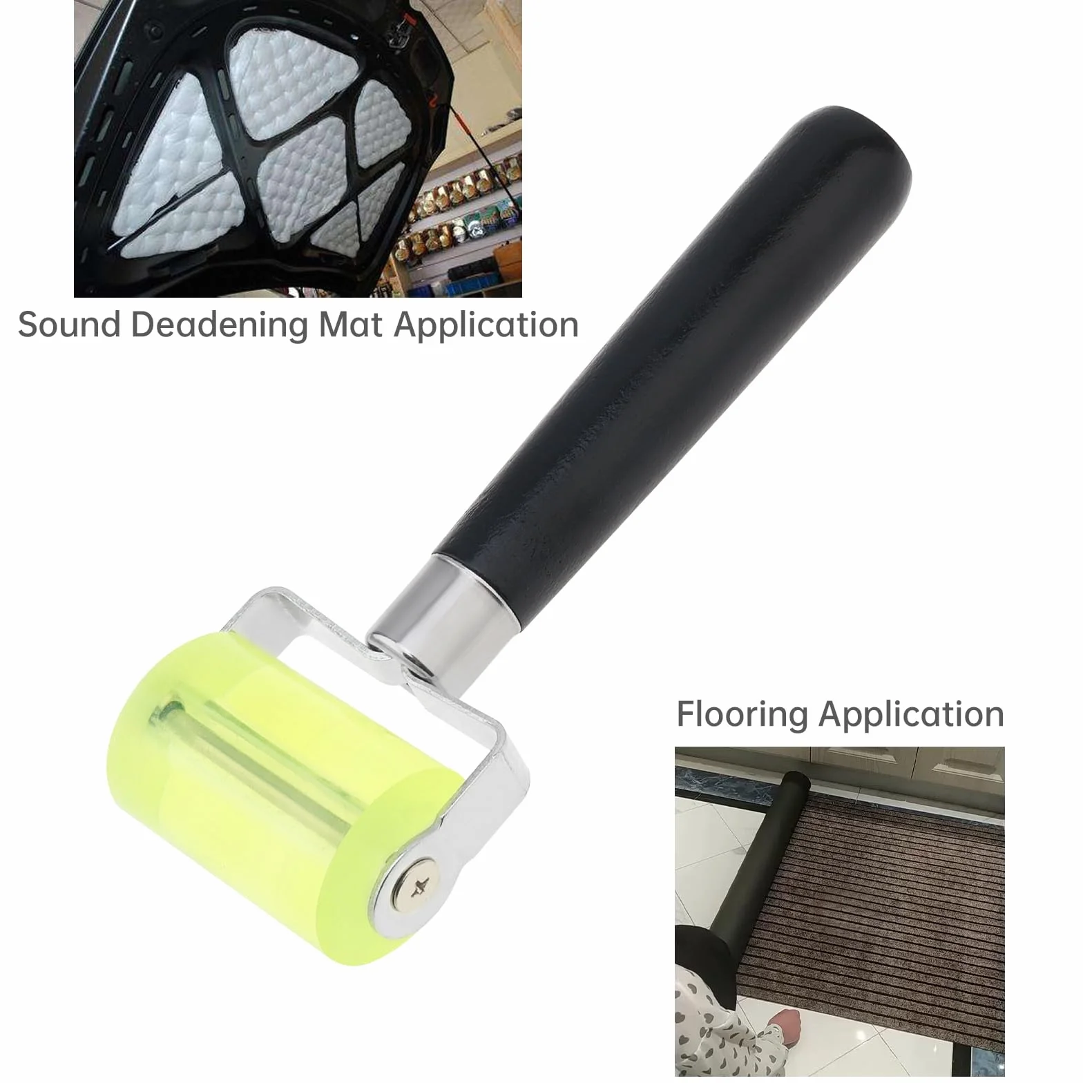 Rullo di applicazione fonoassorbente per auto per auto, 2 pezzi, per cuscinetti filtranti acustici/tappetino di riduzione del calore/carta da parati, rotella di rotolamento per cuciture in