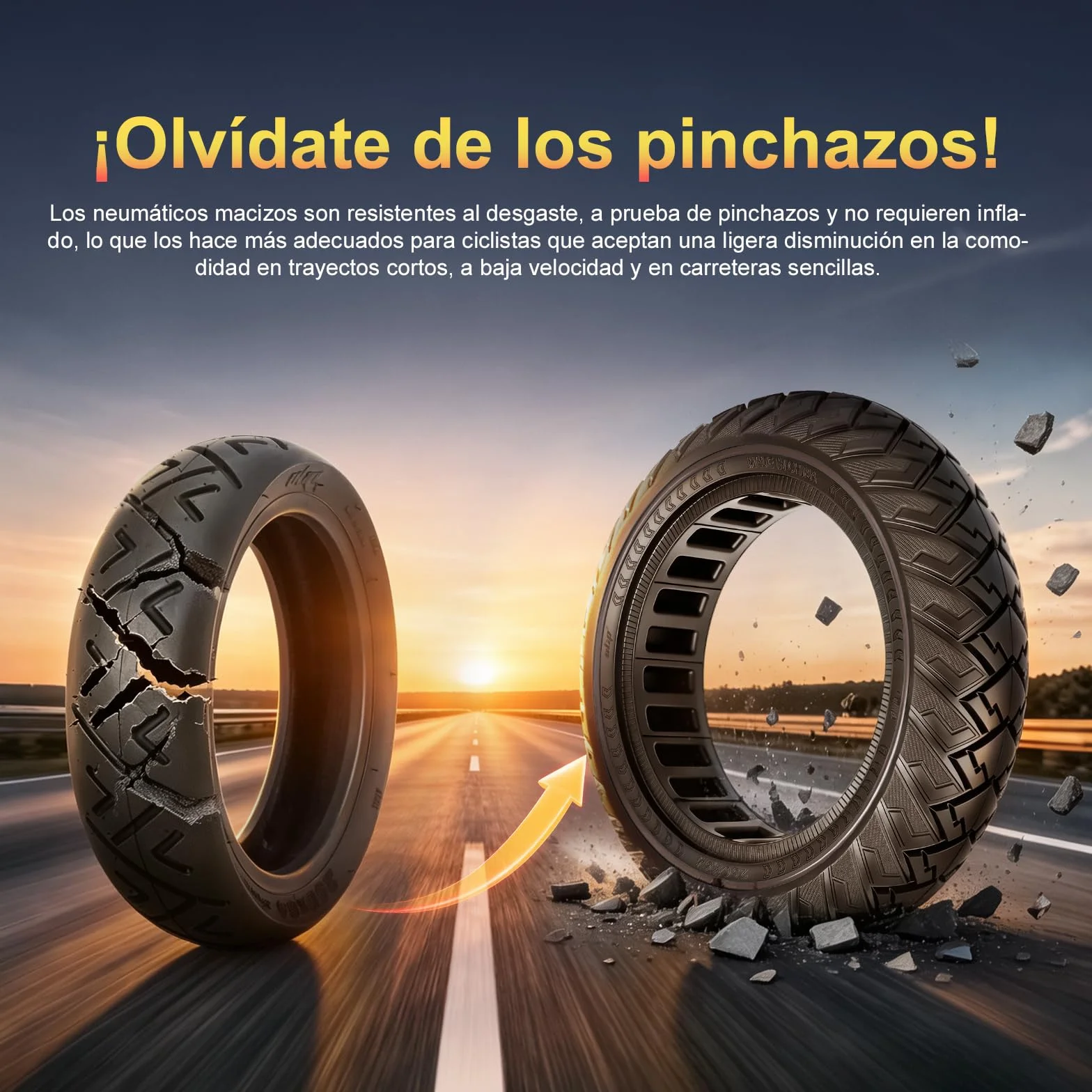250 x 64 pneumatici completi per Xiaomi 4 Ultra, Navee S65, Navee S65C, scooter elettrico 250 x 64 fuoristrada, pneumatici solidi da 10 pollici, pneumatici in gomma piena, accessori di