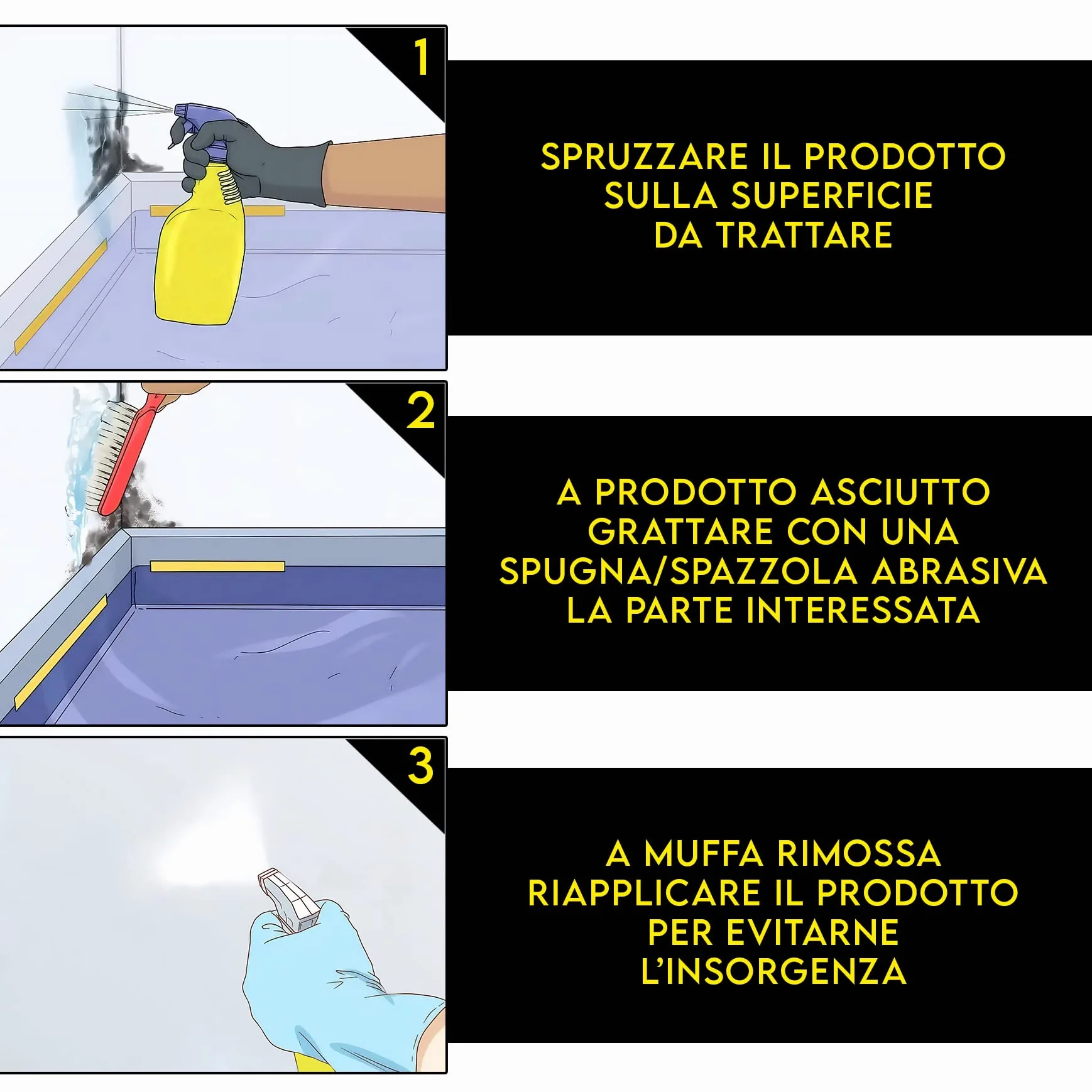 ZOMAHOME Spray Antimuffa 750ml per Muri Interni ed Esterni - Made in Italy