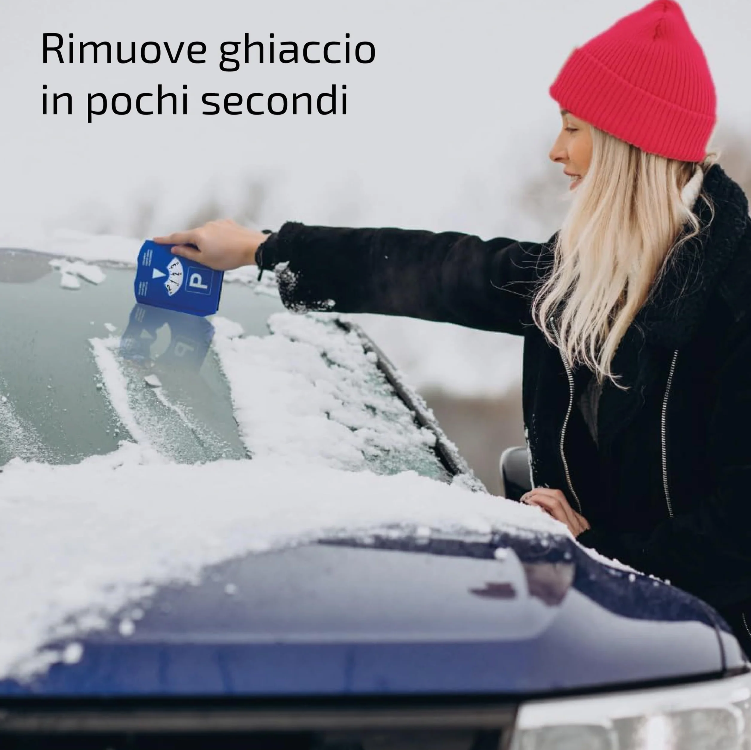 Disco Orario Auto 3 w 1 z Raschiaghiaccio Spatola w Gumie i Żetonami na Wózek - Multifunkcyjny Akcesorium Samochodowe