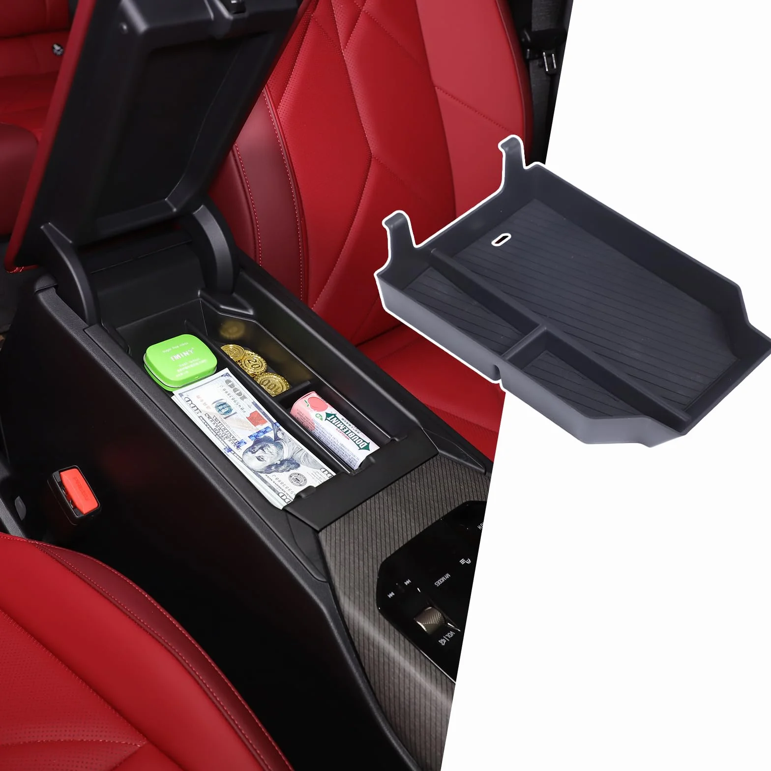 PIUGILH Scatola portaoggetti per braccioli, adatta per BMW X3 2025, console centrale, organizer per braccioli, compatibile con BMW X3 G45 2025, contenitore per console centrale
