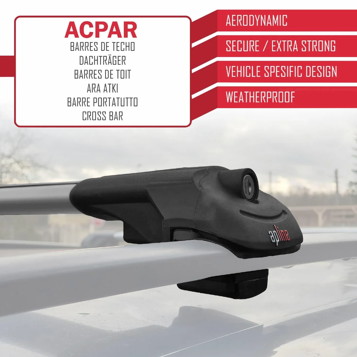 Compatibile con Citroen C3 Aircross (A88) 2018-2024 Modello ACE-1 Barre Tetto Portapacchi Auto Barre Portatutto Grigio Alluminio 2 Barre