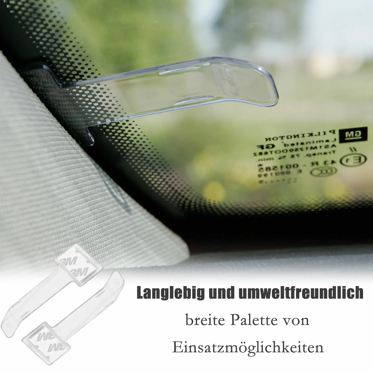 Porta Biglietti Parcheggio per Auto 4 Pezzi Clip Adesivo Trasparente
